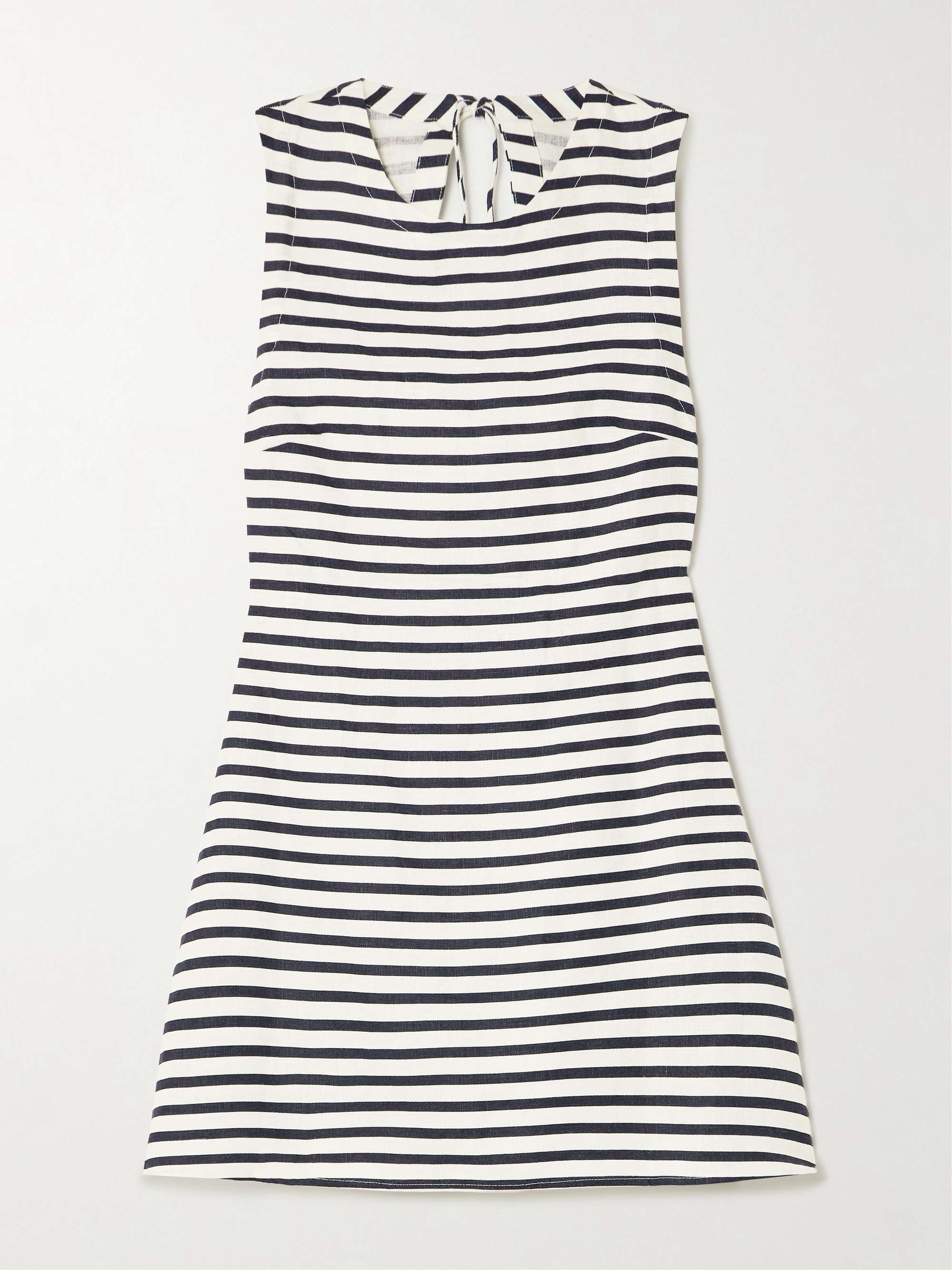 Julia open-back striped linen mini dress view