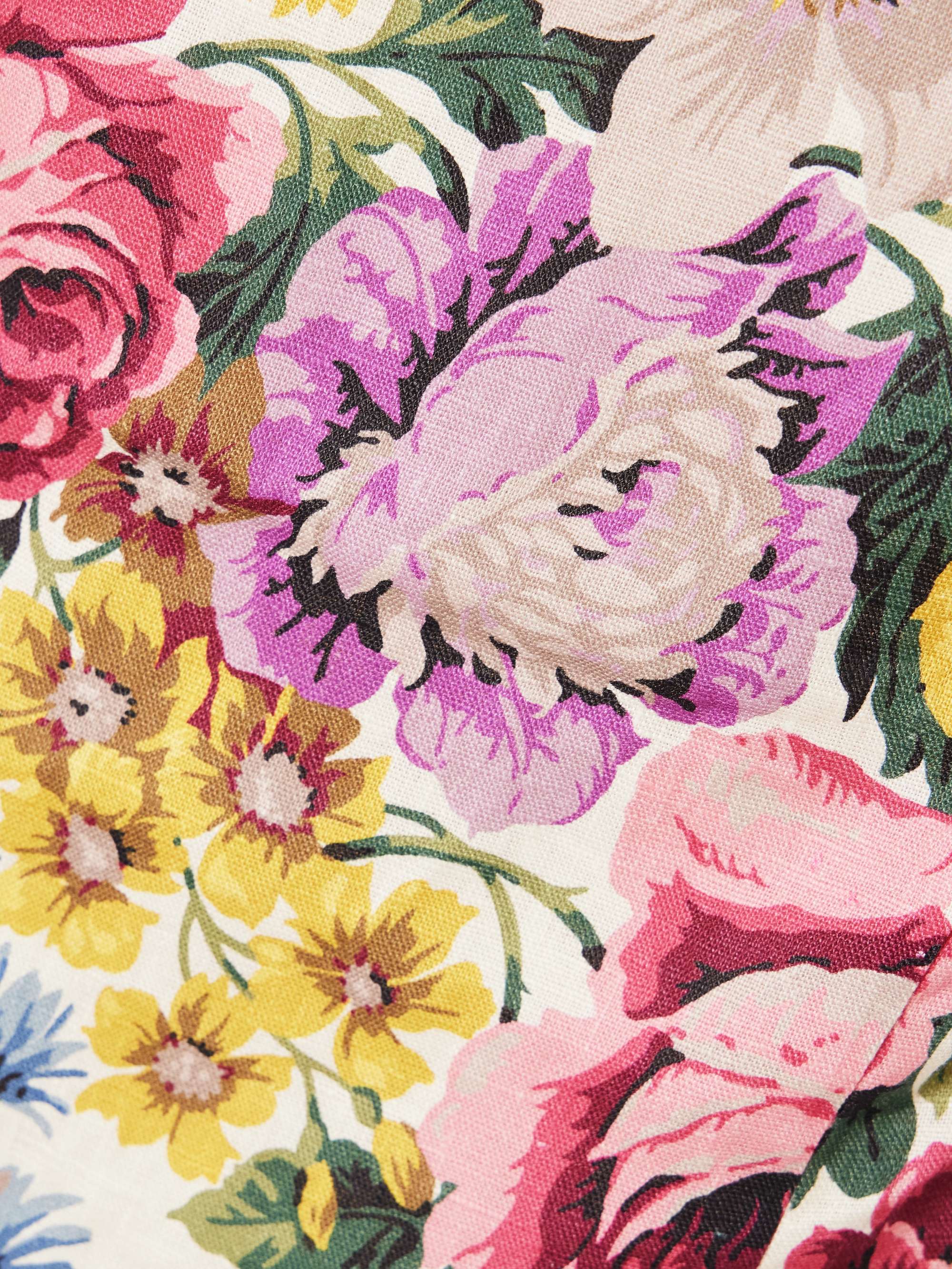 Ana floral-print linen top view