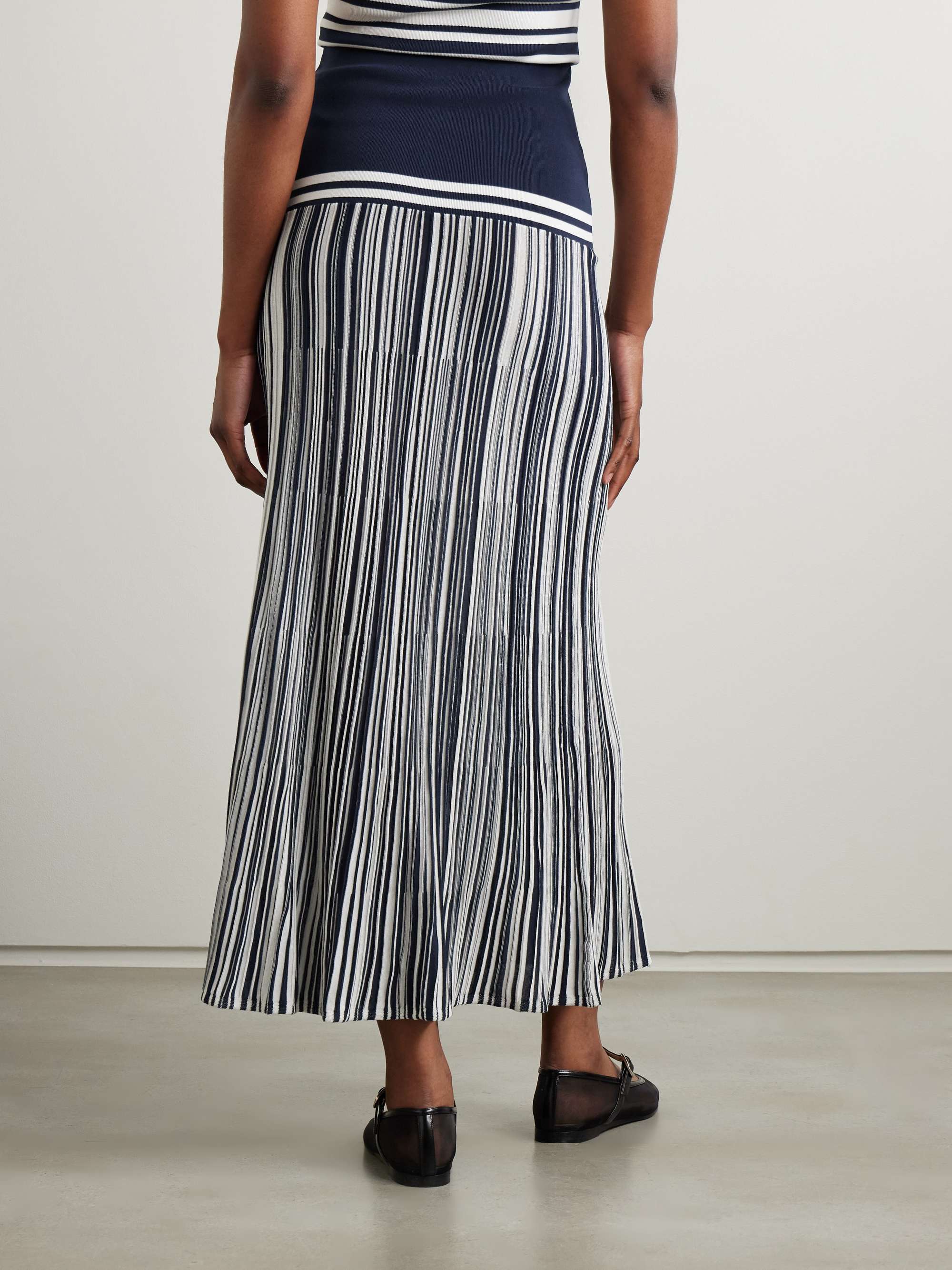 Citara striped knitted cotton-blend maxi skirt view