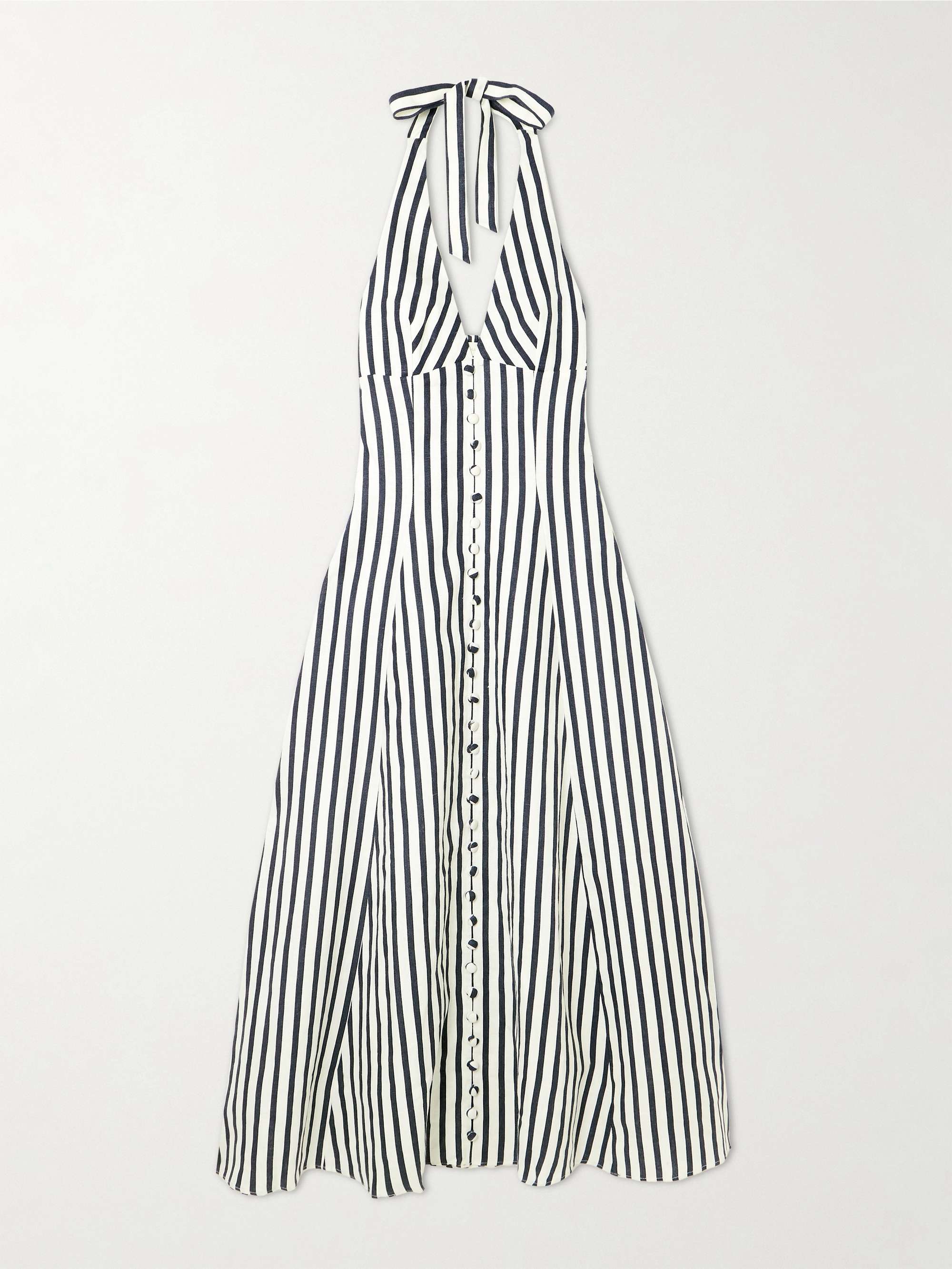 Marie striped linen halterneck midi dress view