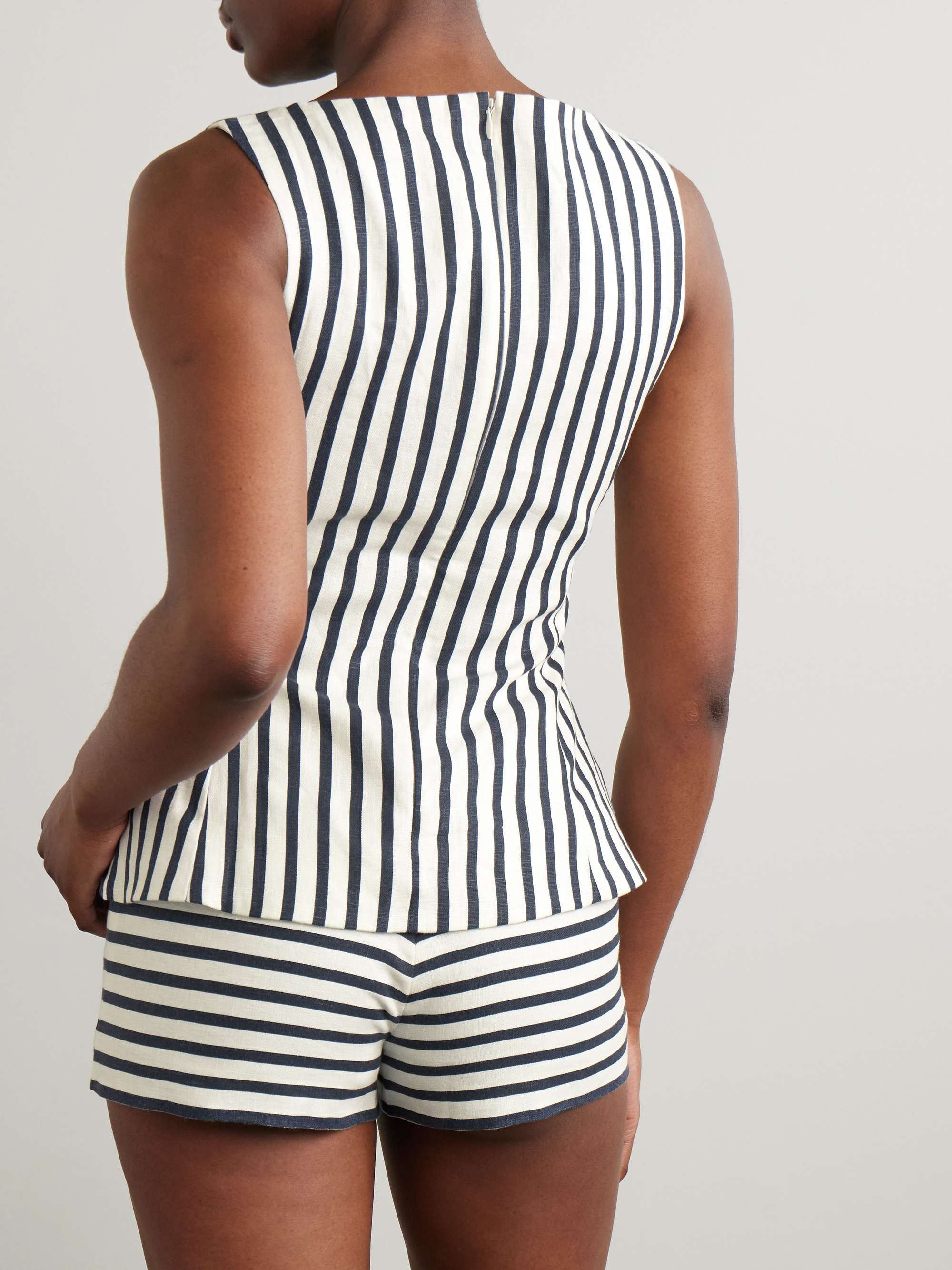 Ana striped linen top view