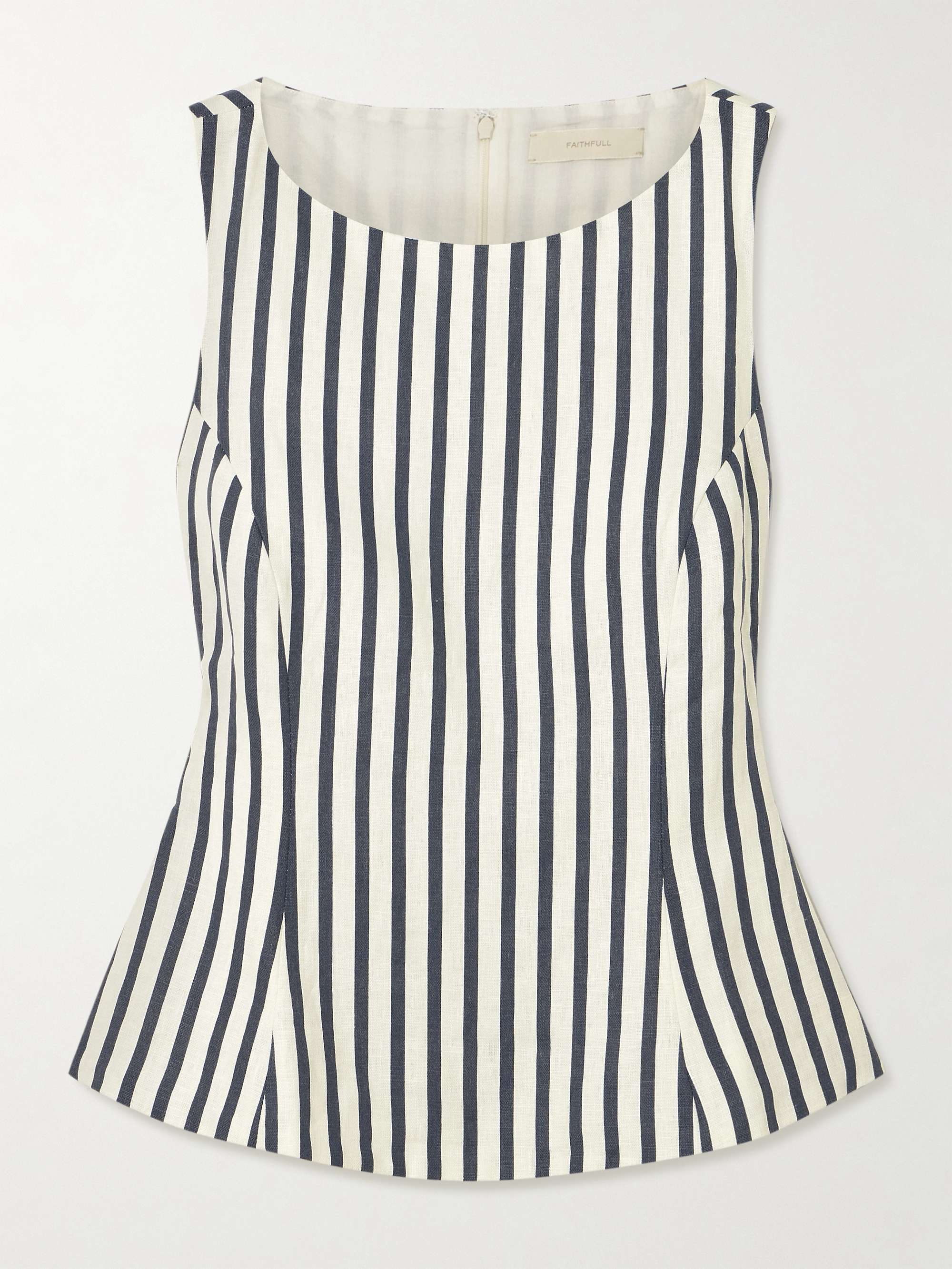 Ana striped linen top view