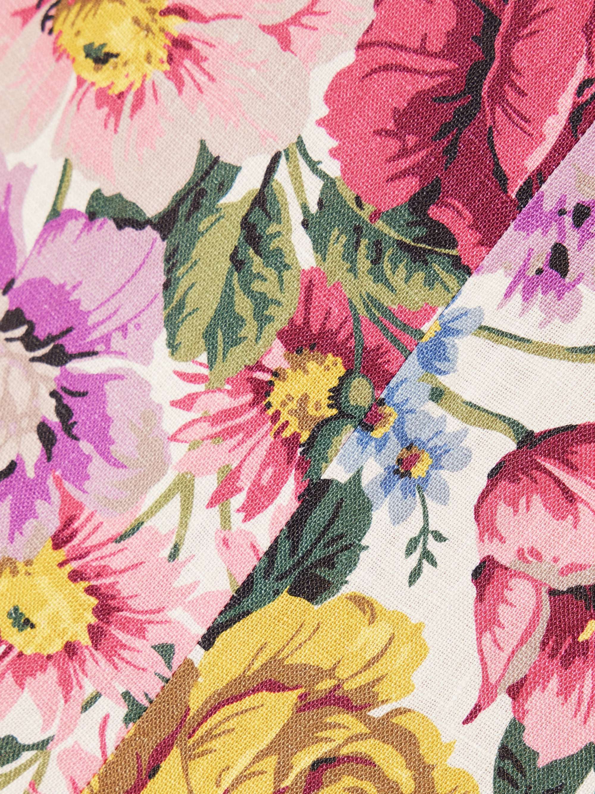 Lila floral-print linen shorts view