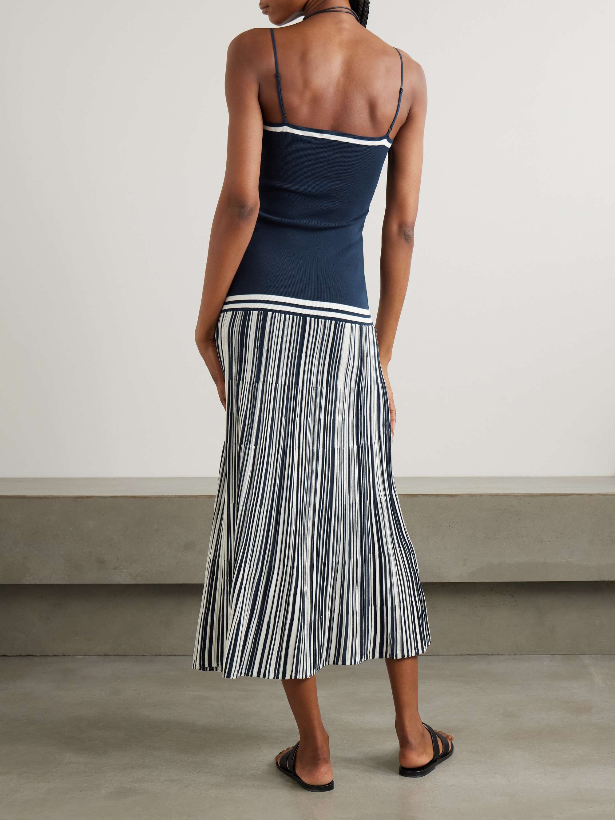 Esenia pleated striped knitted maxi dress view