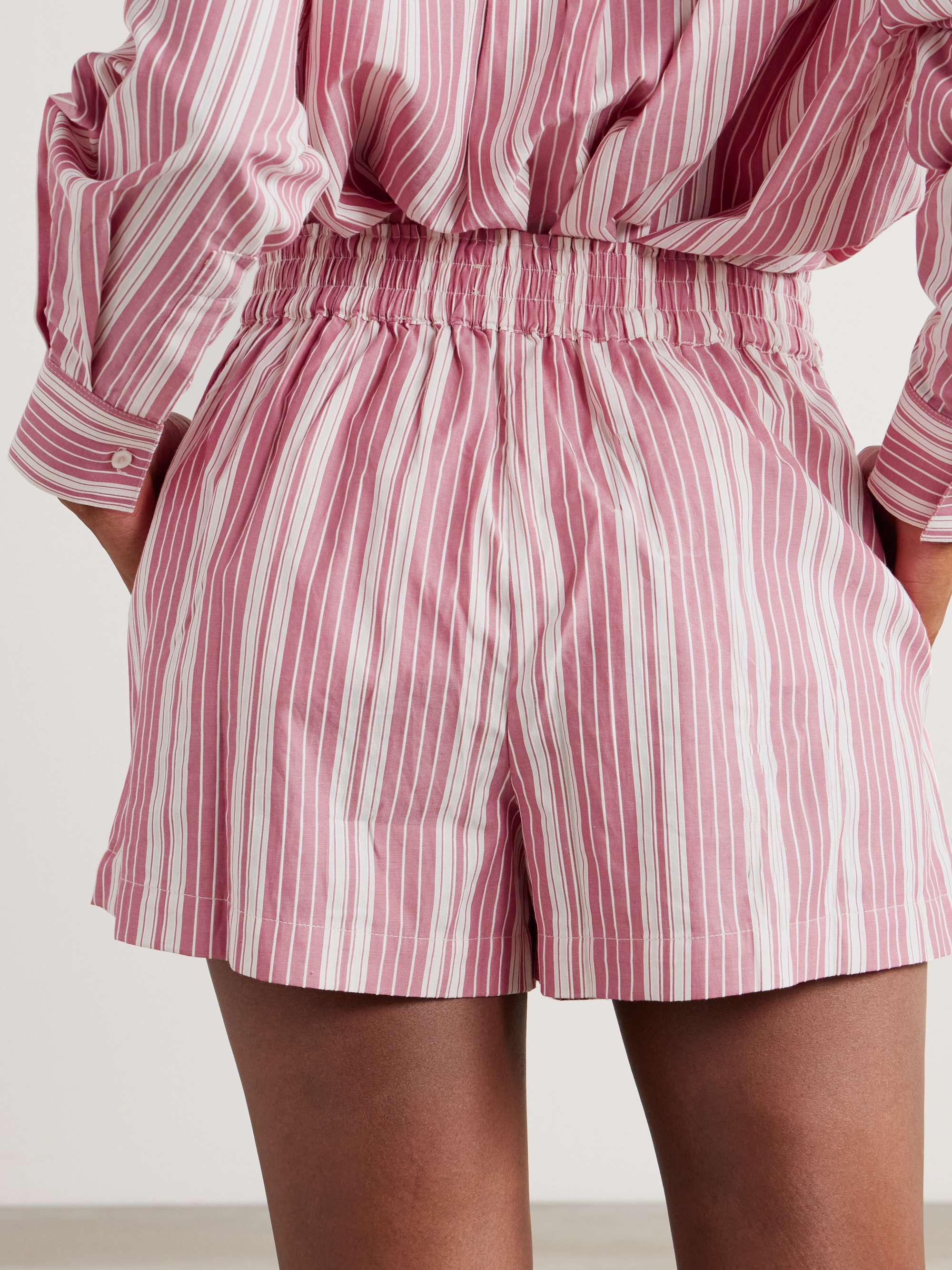 Elva striped cotton shorts view
