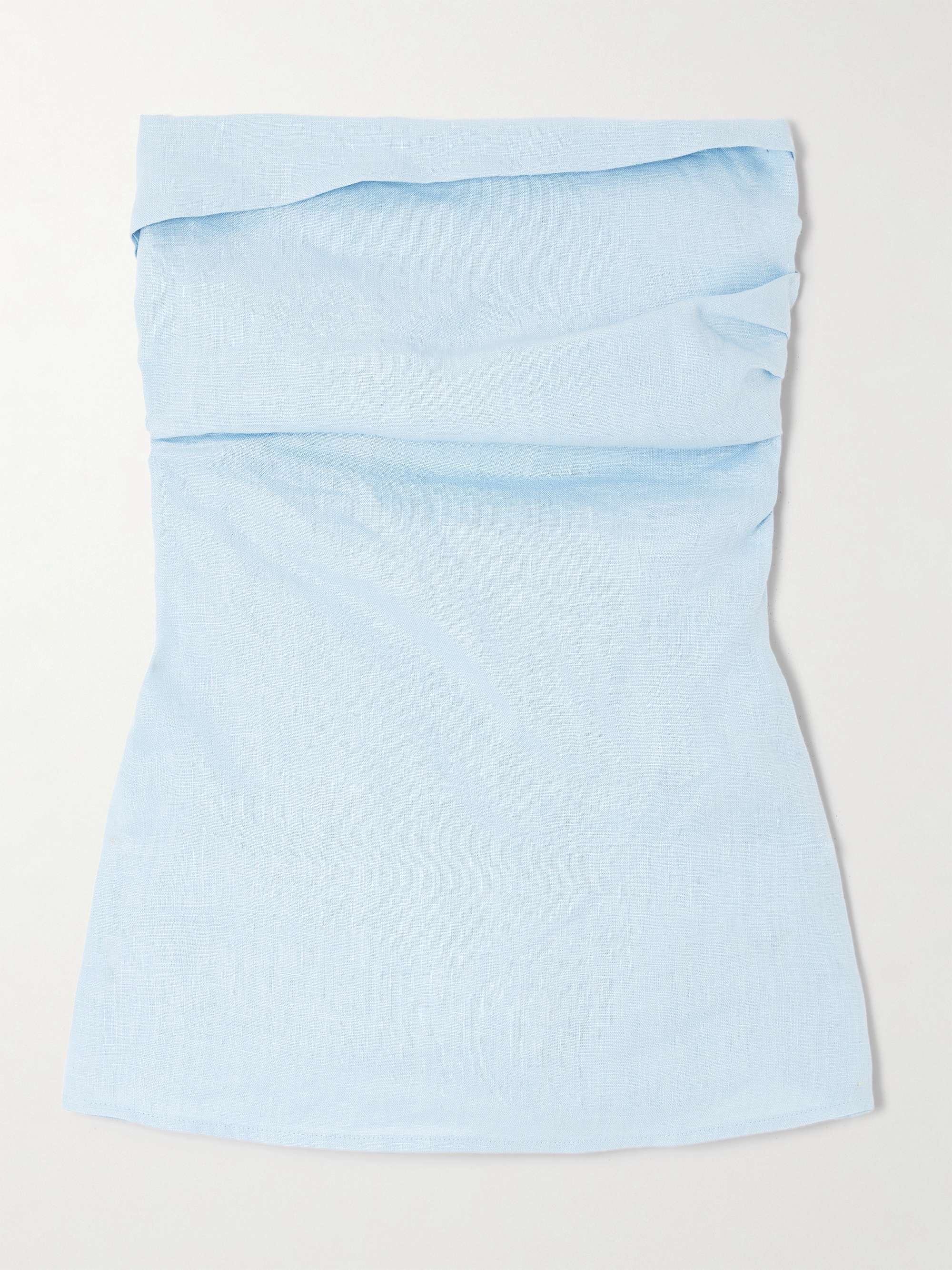 Boe strapless gathered shirred linen tunic view