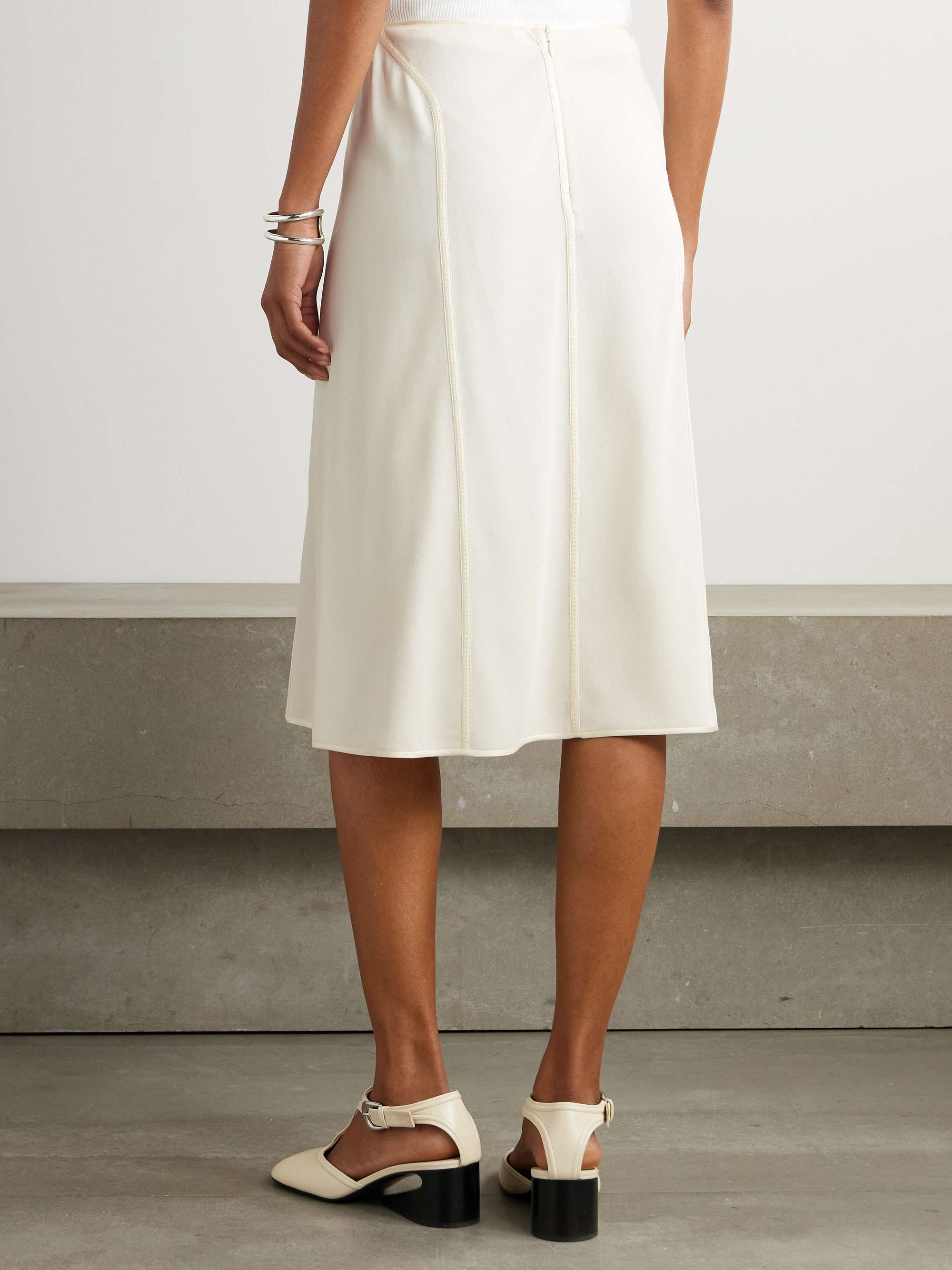 Paneled jersey midi skirt view
