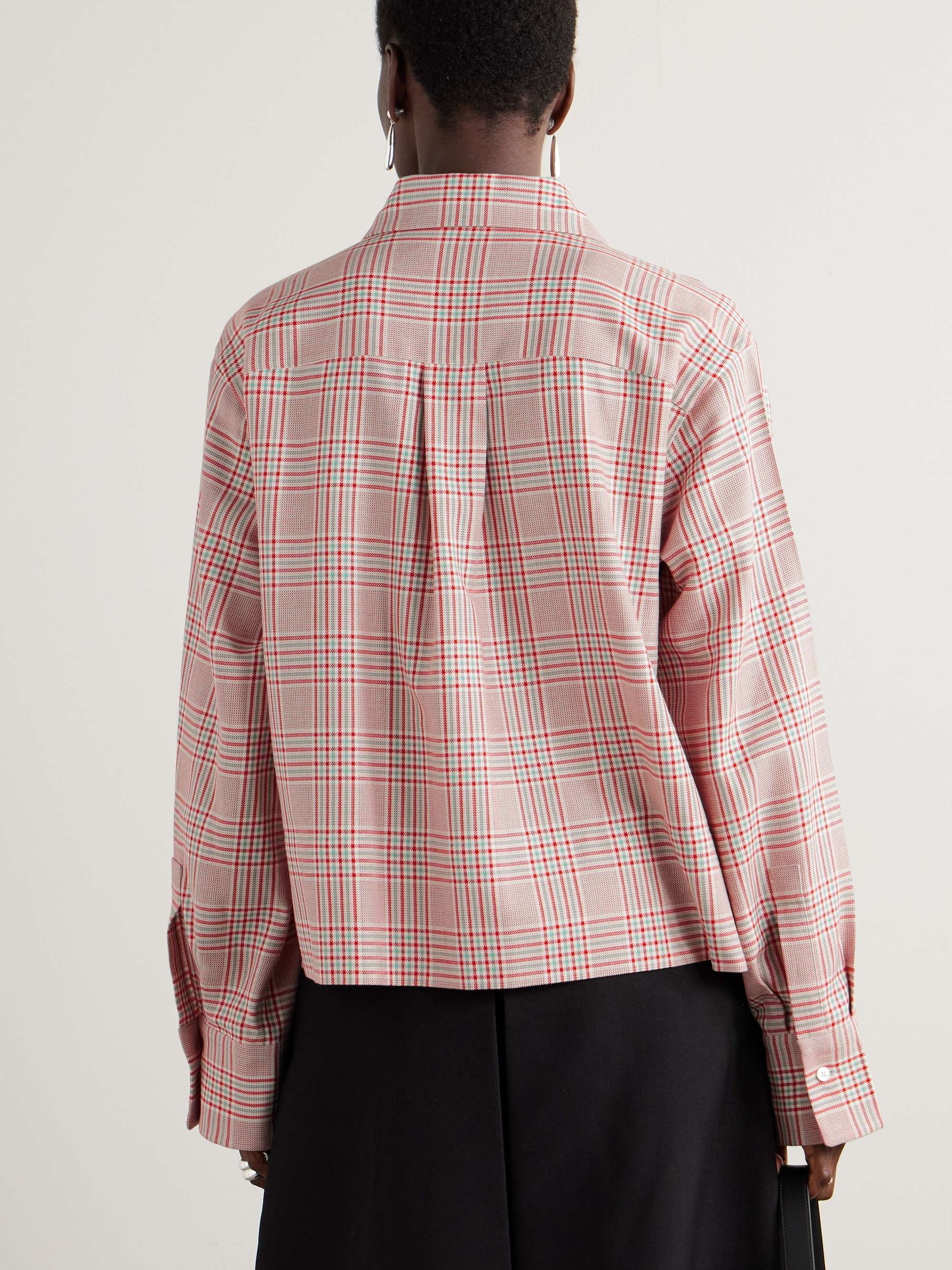 Checked cotton and wool-blend shirt view