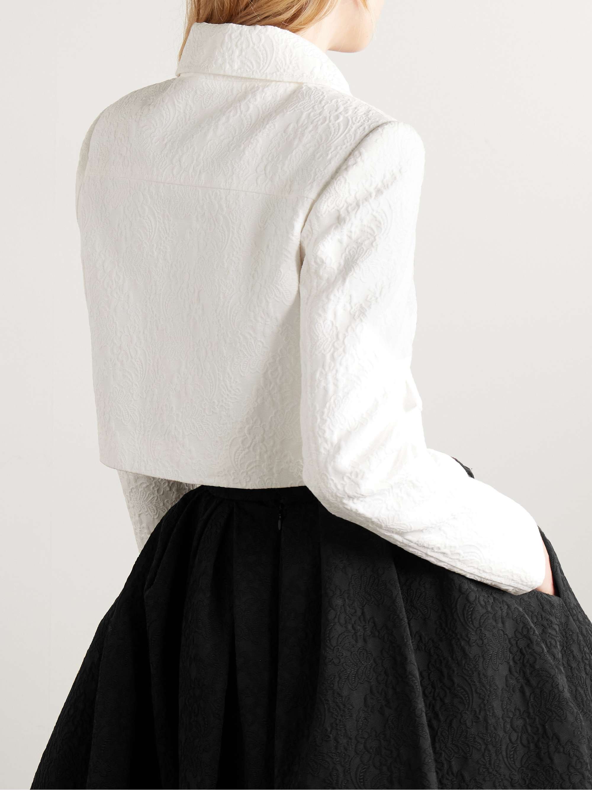 Cropped cotton-blend cloqué jacket view