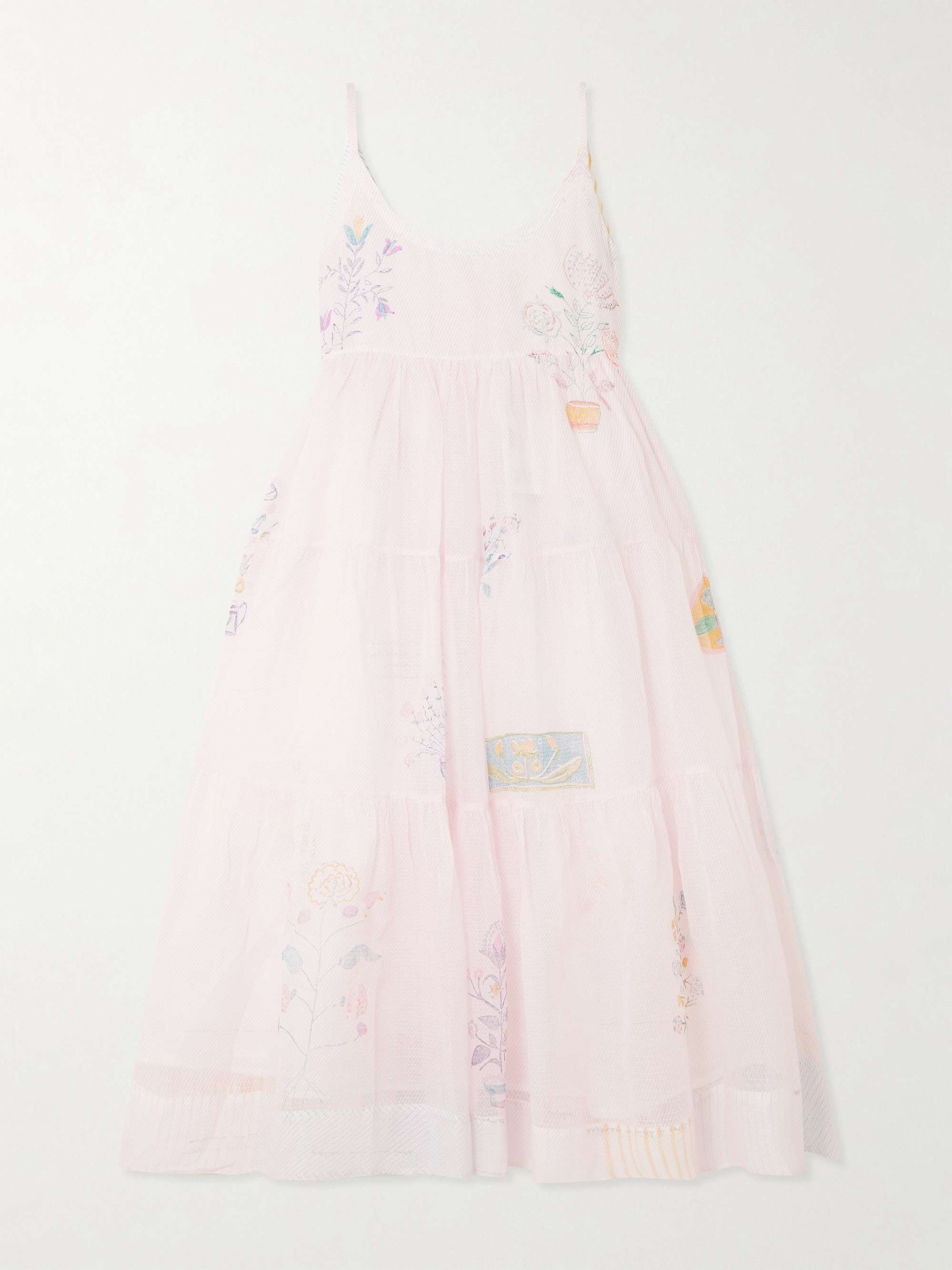 Ikumi tiered printed cotton Kota Doriya midi dress view