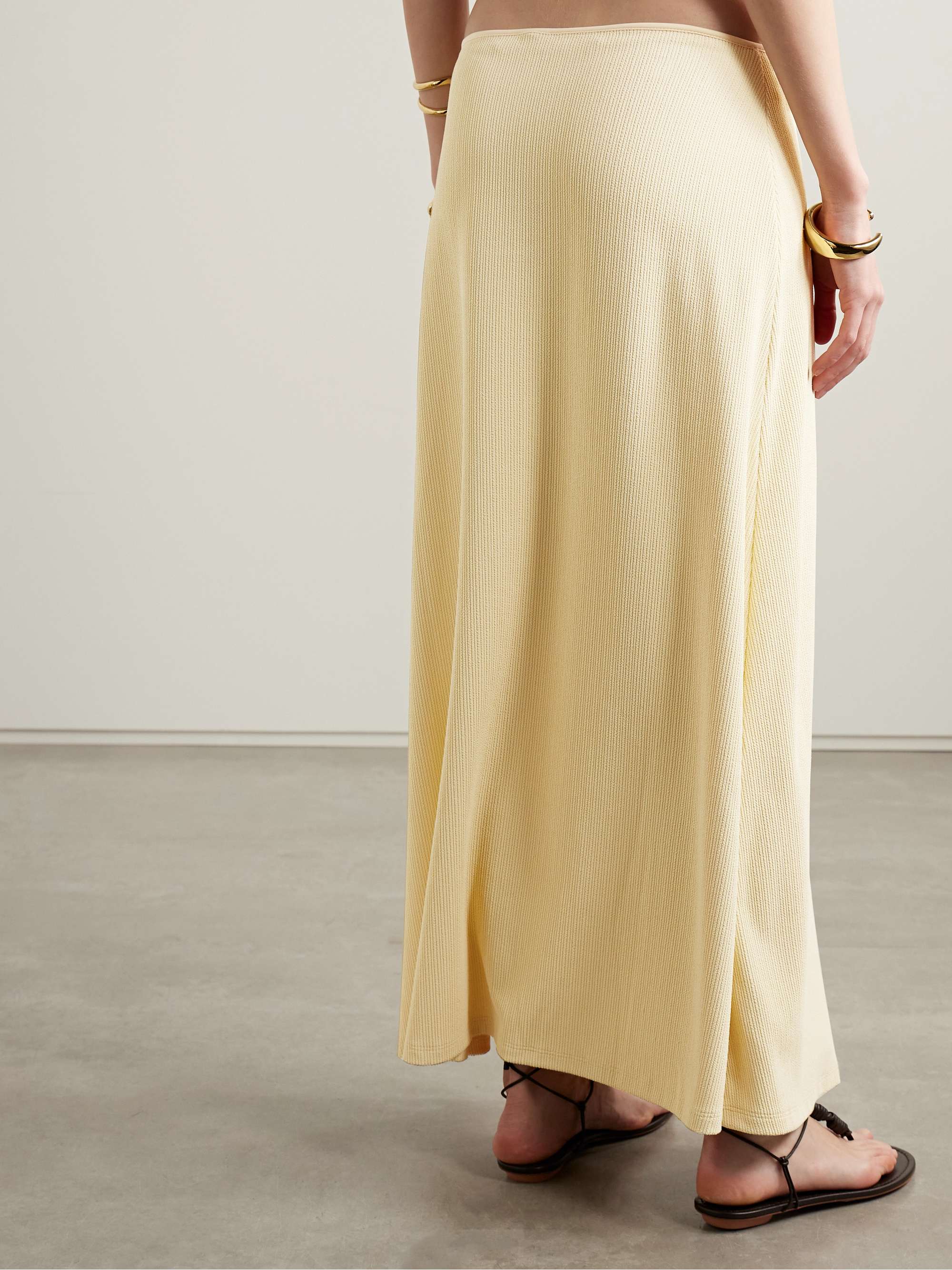 Keel embellished ribbed stretch recycled-jersey maxi skirt view