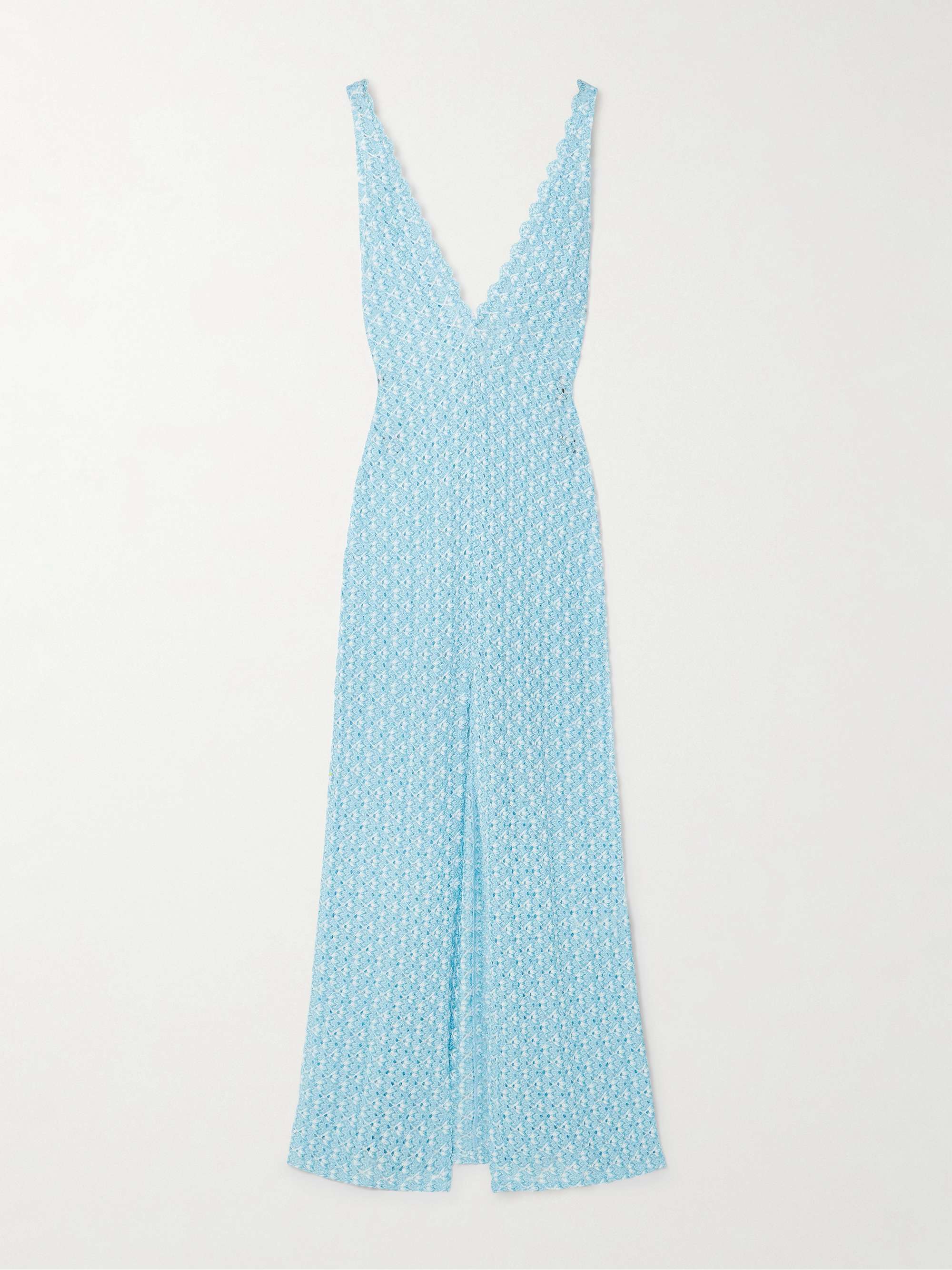 Metallic crochet-knit coverup view
