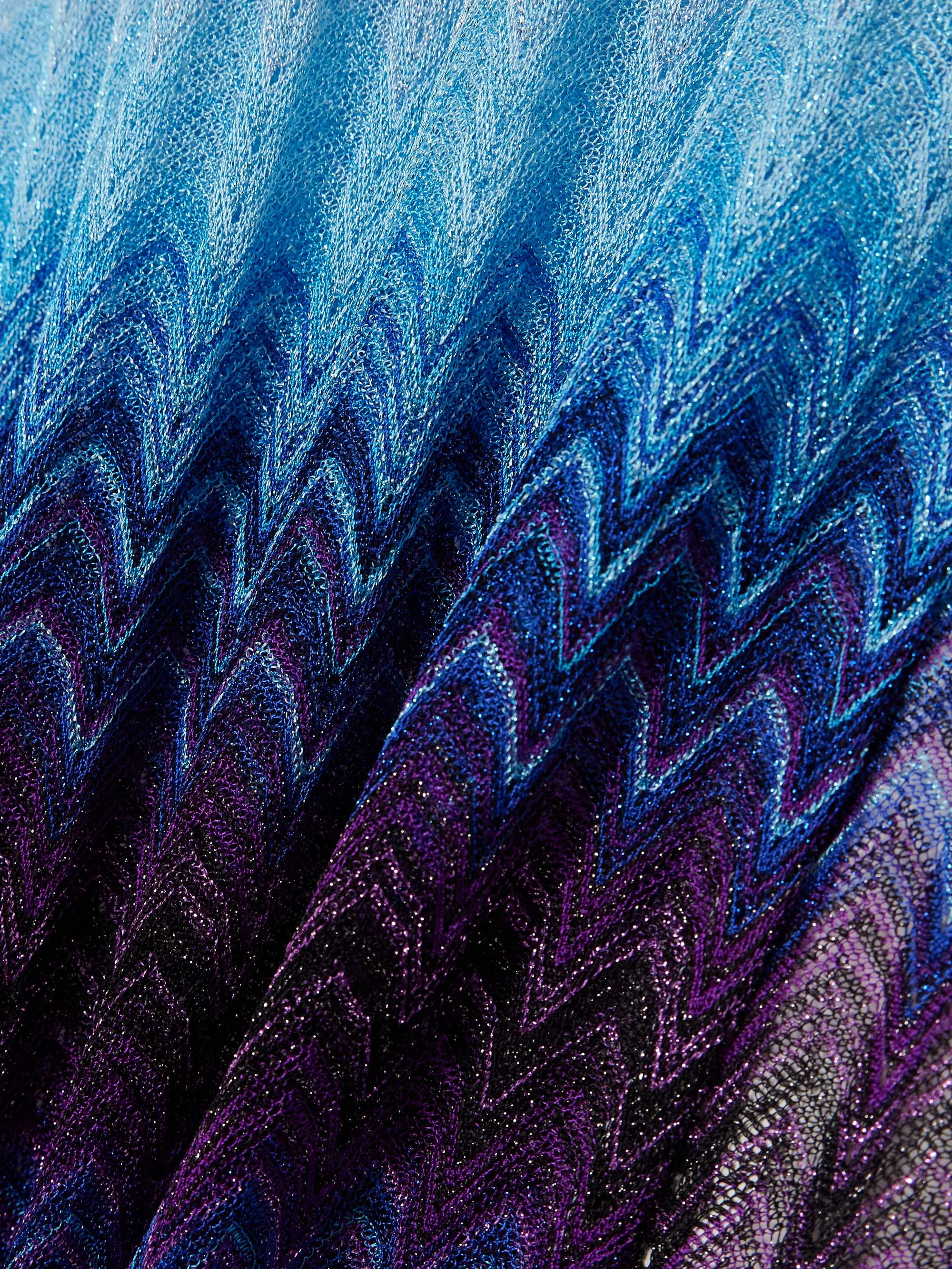 Ombré metallic crochet-knit midi skirt view