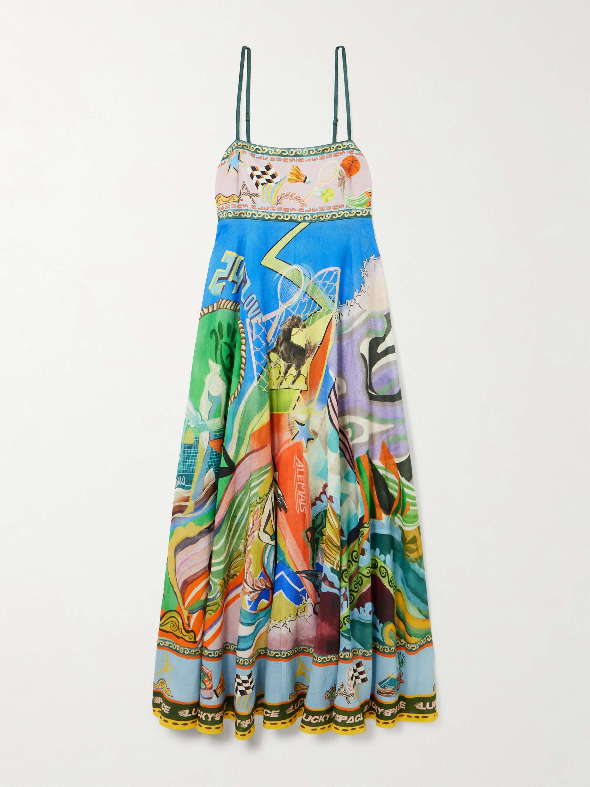Lucky Pace printed shirred linen dress view