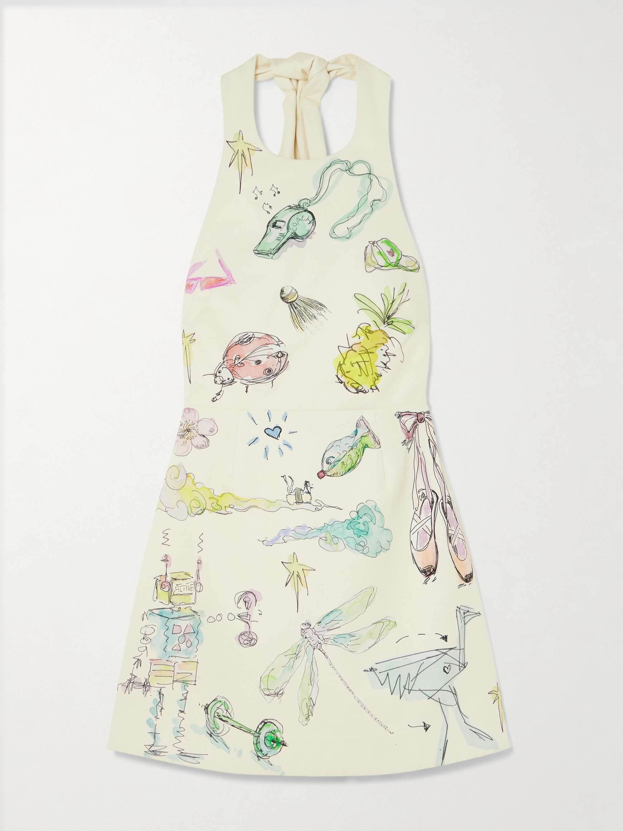 + Anouk Colantoni Court organic cotton-twill halterneck mini dress view