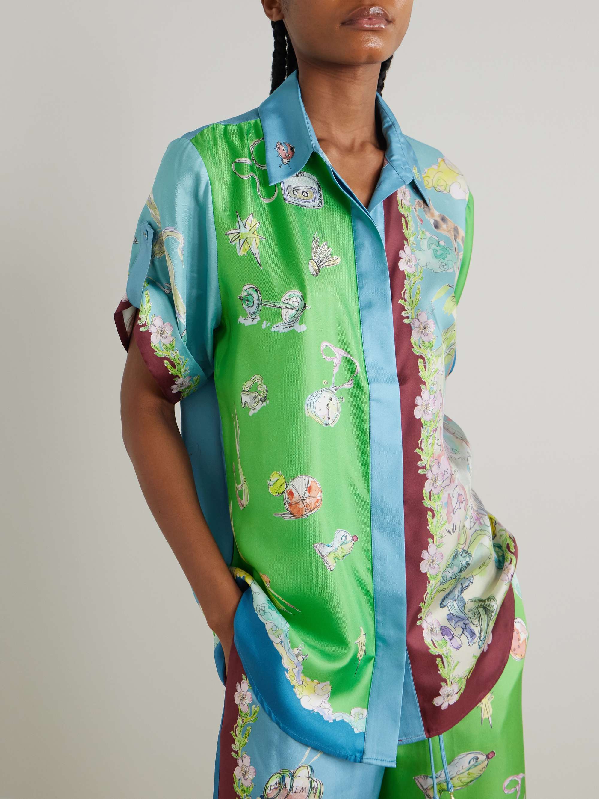 + Anouk Colantoni Daria printed silk-twill shirt view