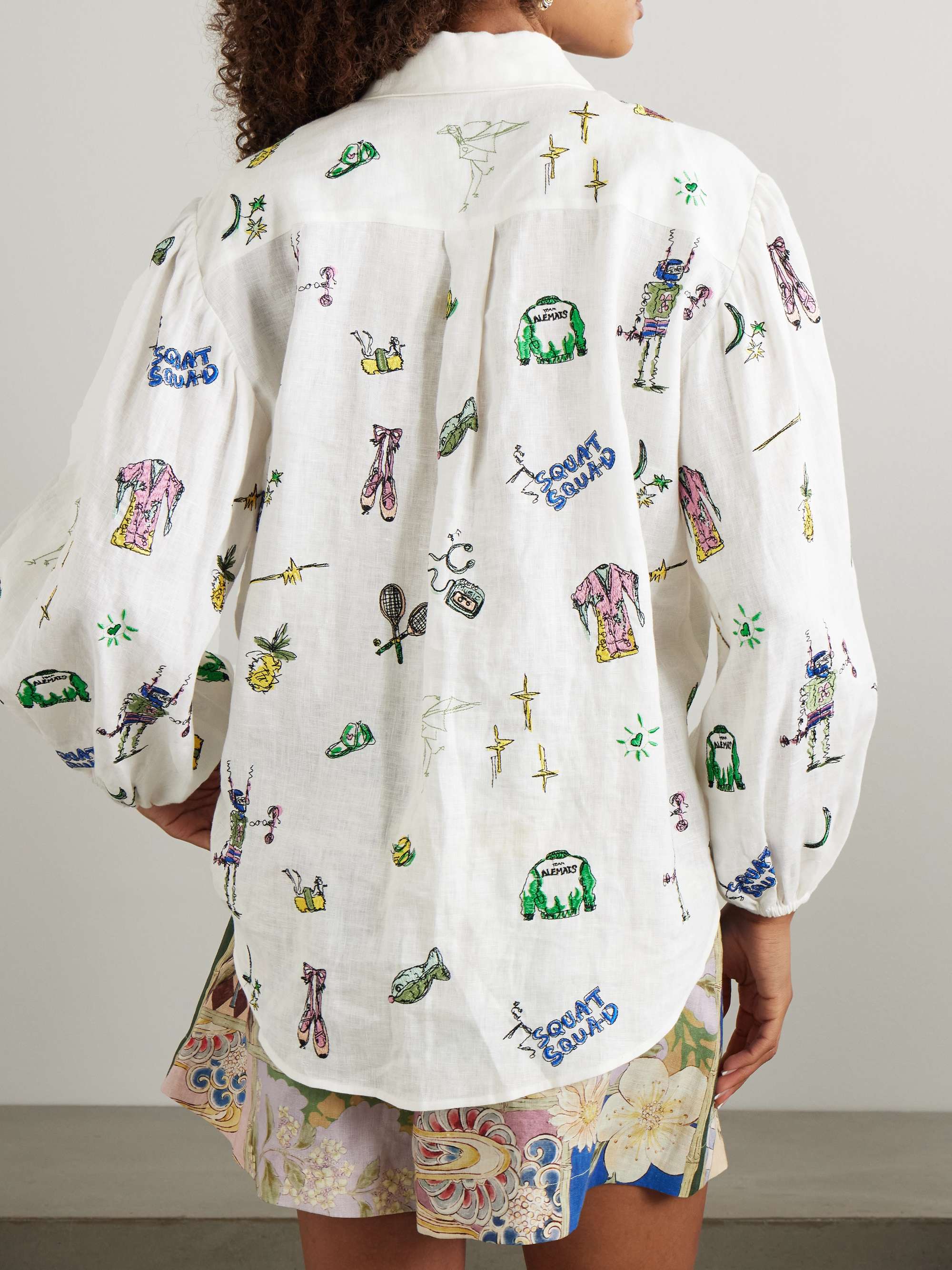 + Anouk Colantoni Play embroidered linen shirt view