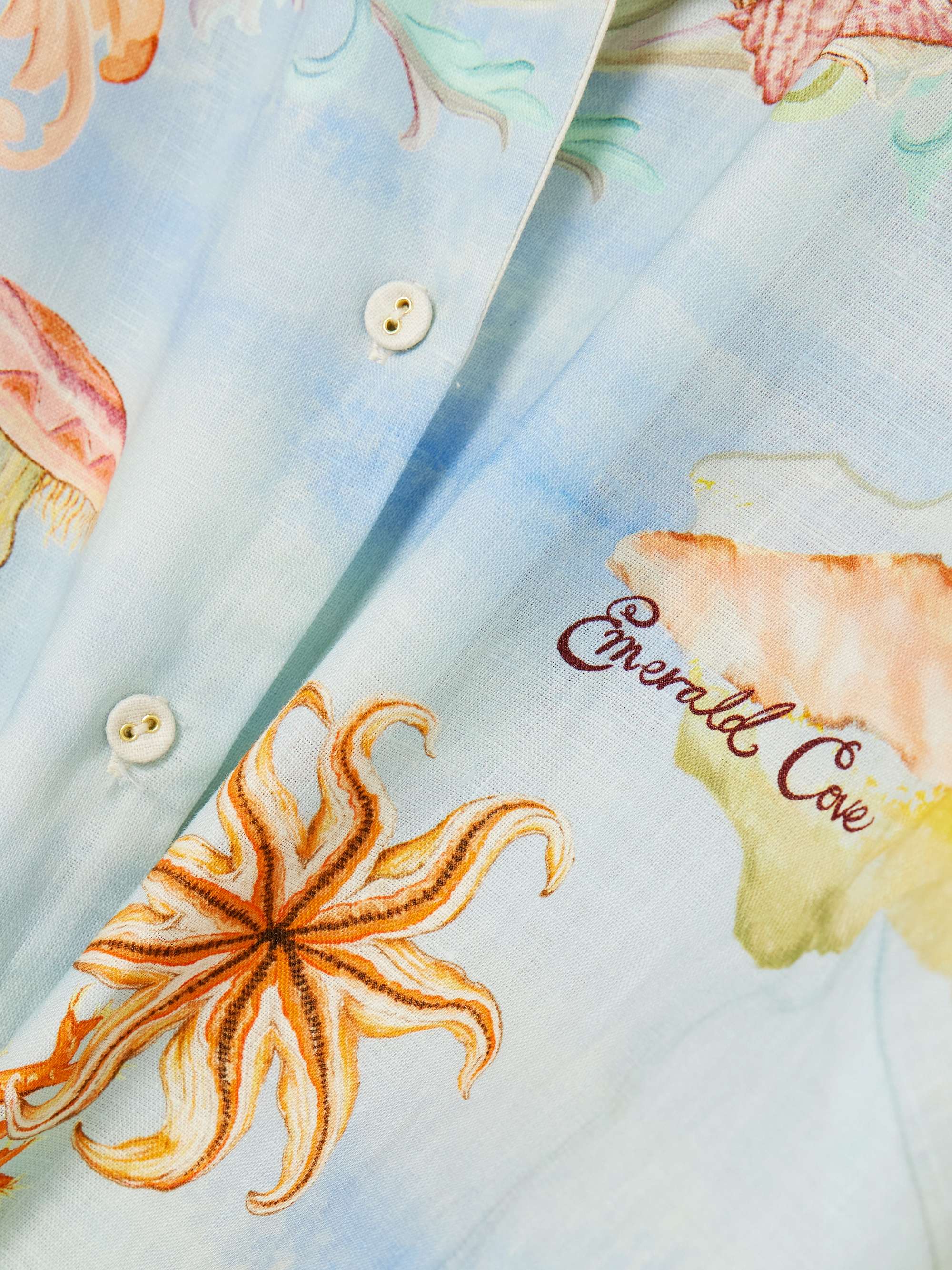 + Sam Pauletto Emerald Cove printed linen-gauze shirt view