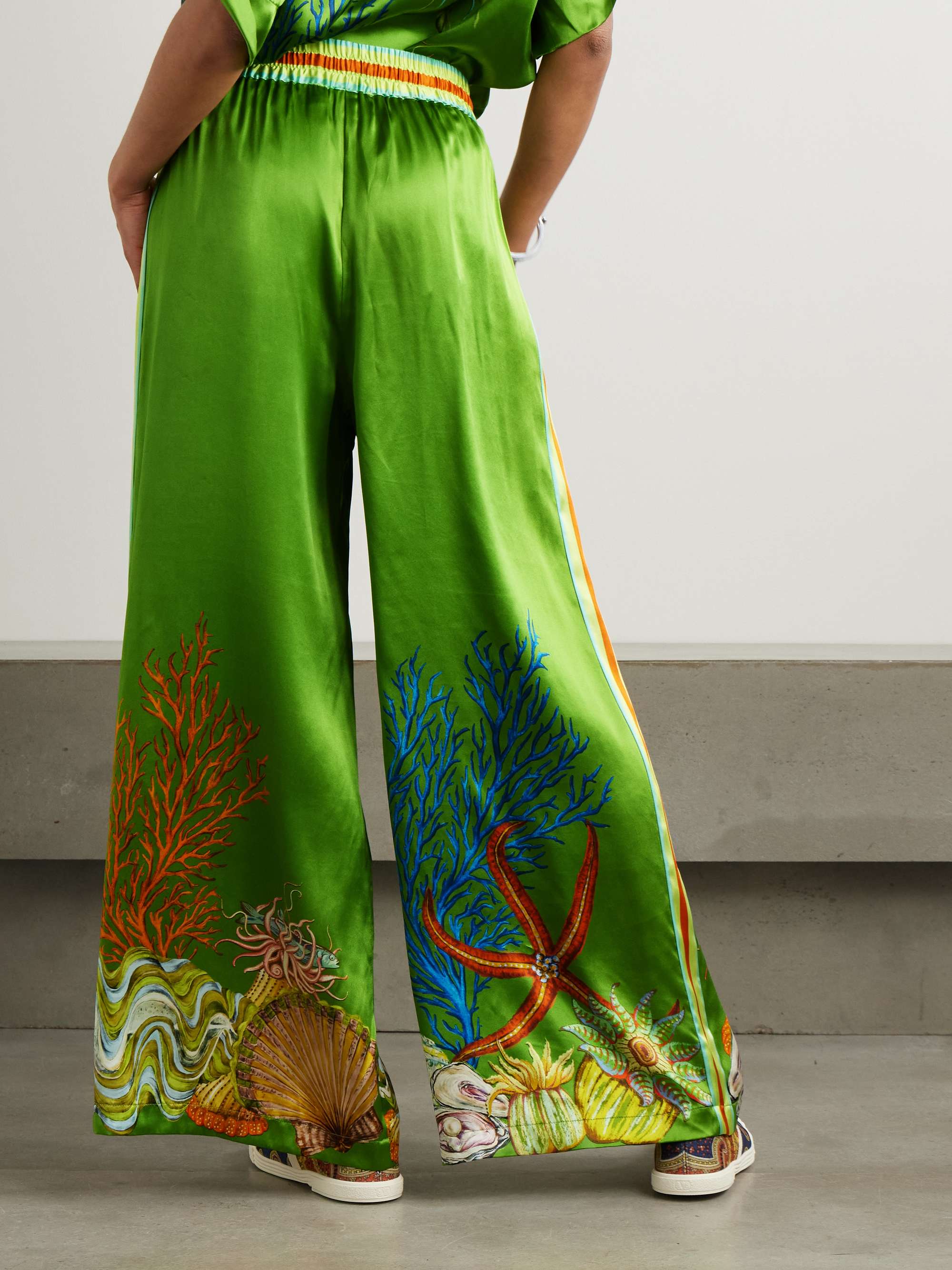 + Sam Pauletto Aquatica printed silk-satin wide-leg pants view