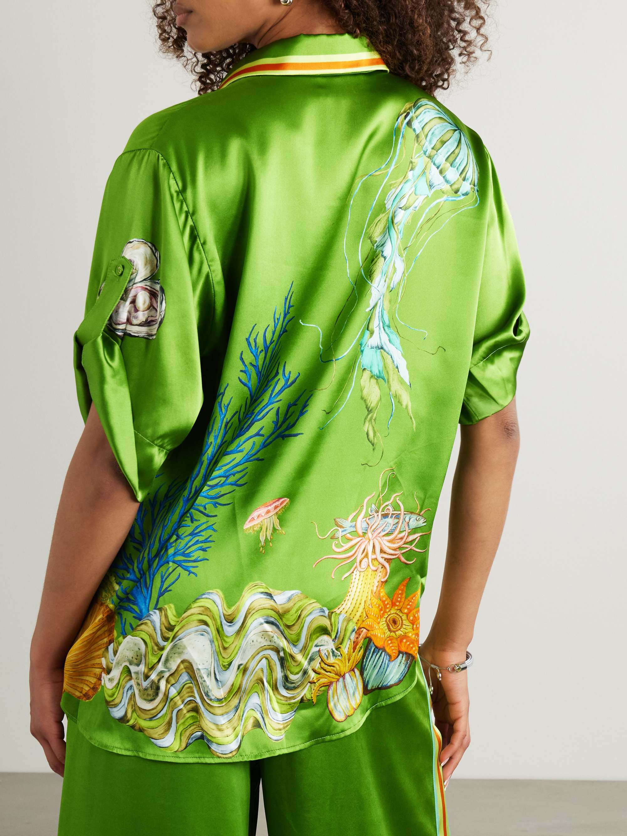 + Sam Pauletto Aquatica printed silk-satin shirt view