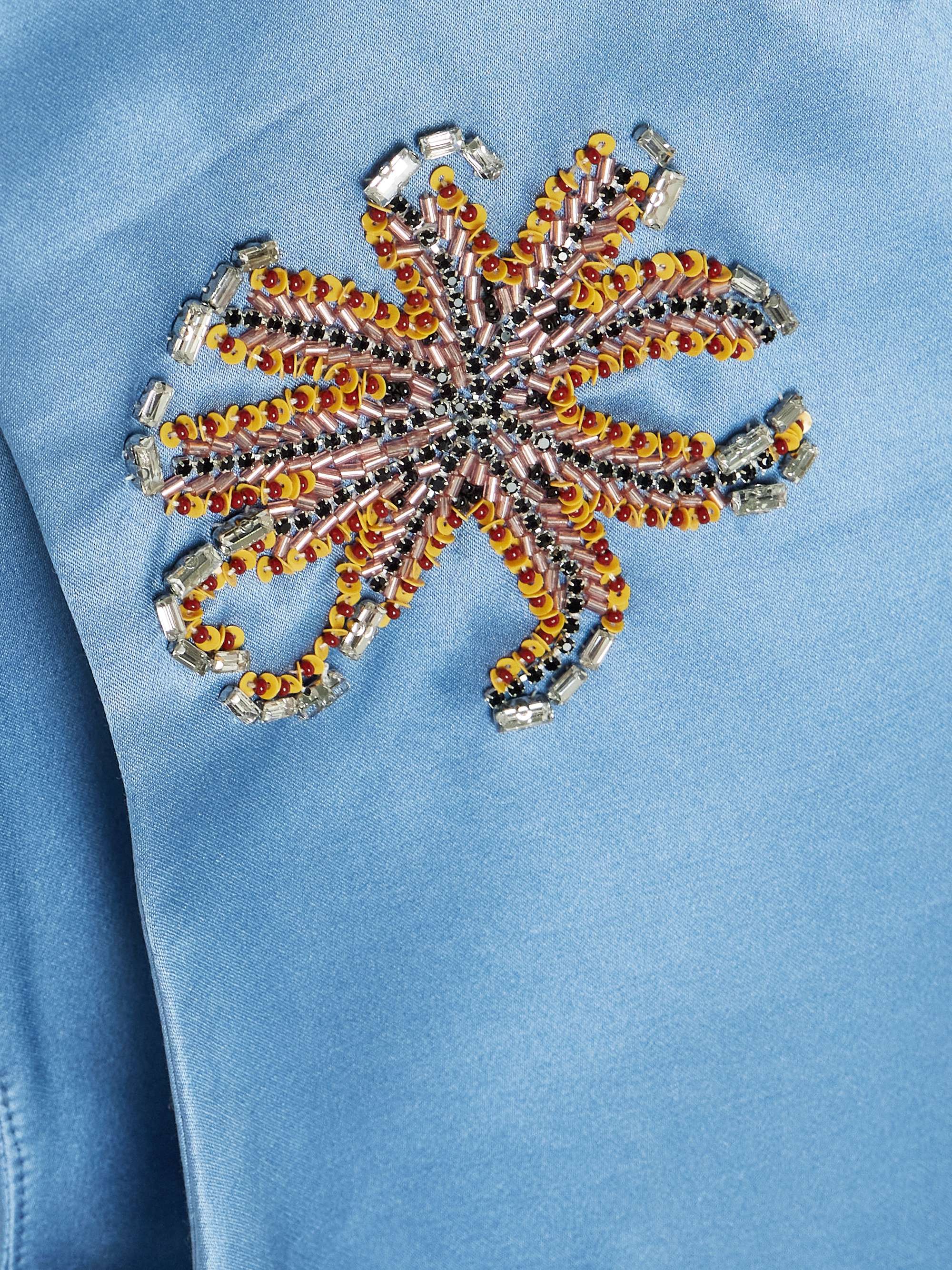 + Sam Pauletto Caspian embellished gathered cotton and silk-blend duchesse-satin mini dress view