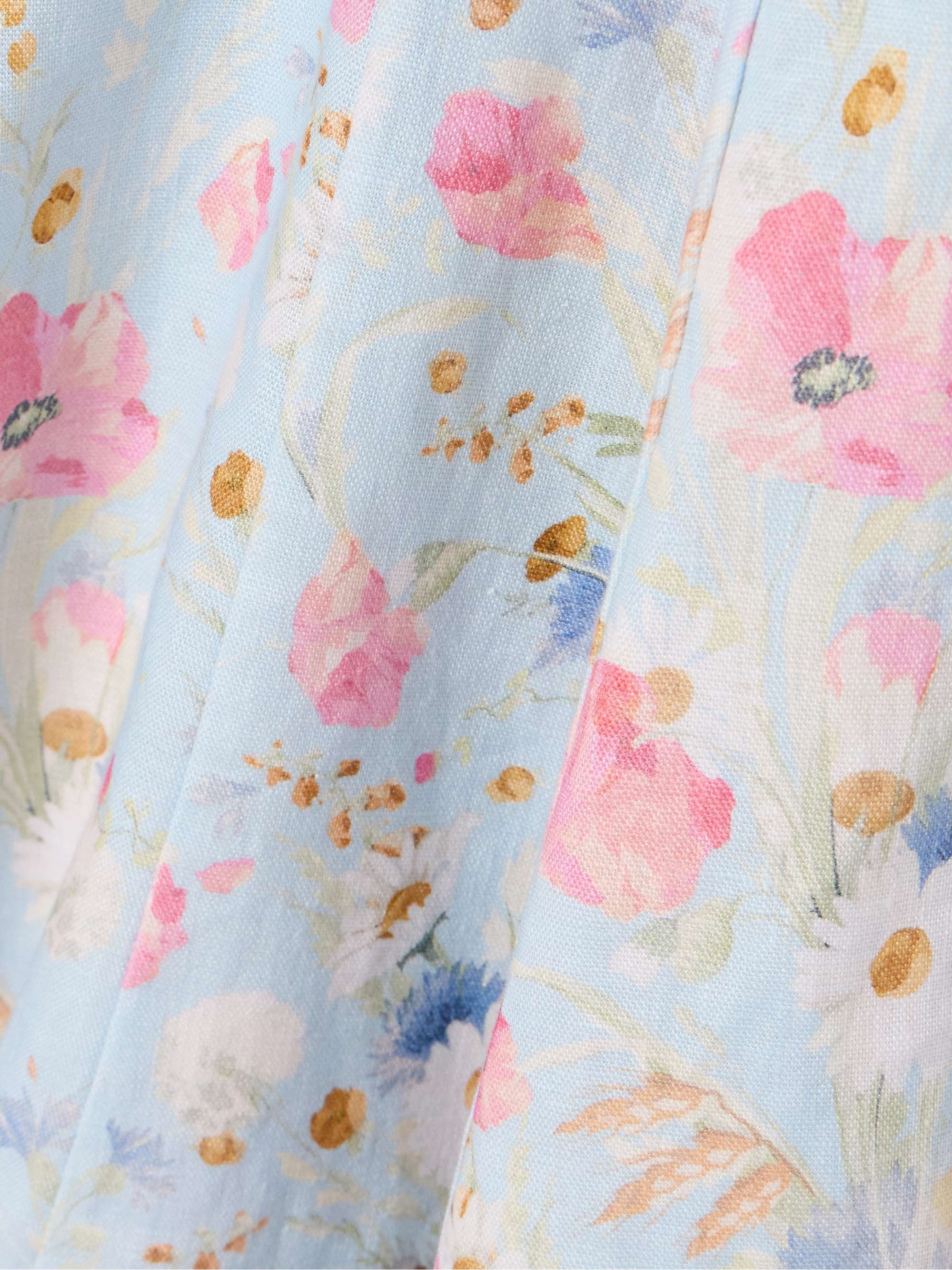 Lucky lace-trimmed floral-print linen mini dress view