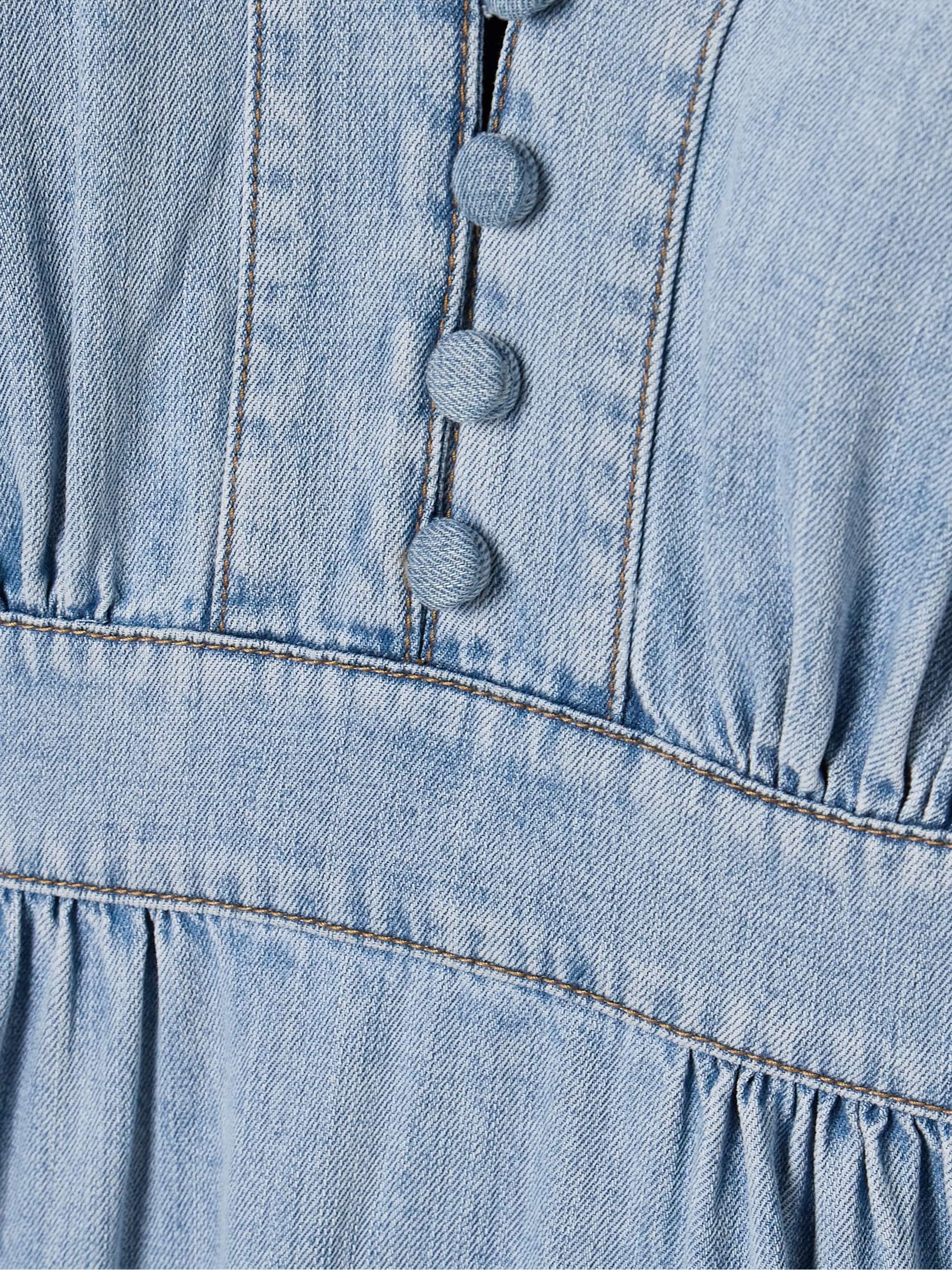 Lucky gathered denim midi dress view