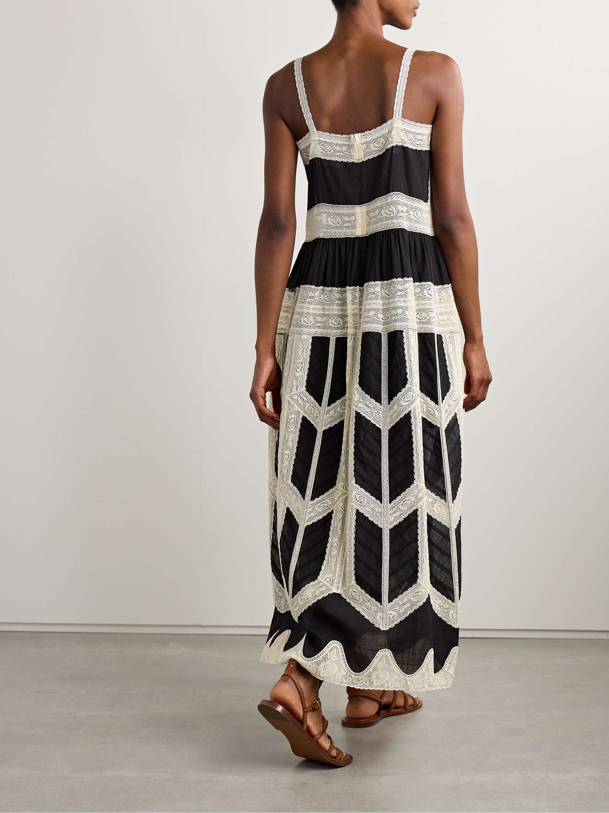 Rhiannon cotton-voile and lace midi dress view