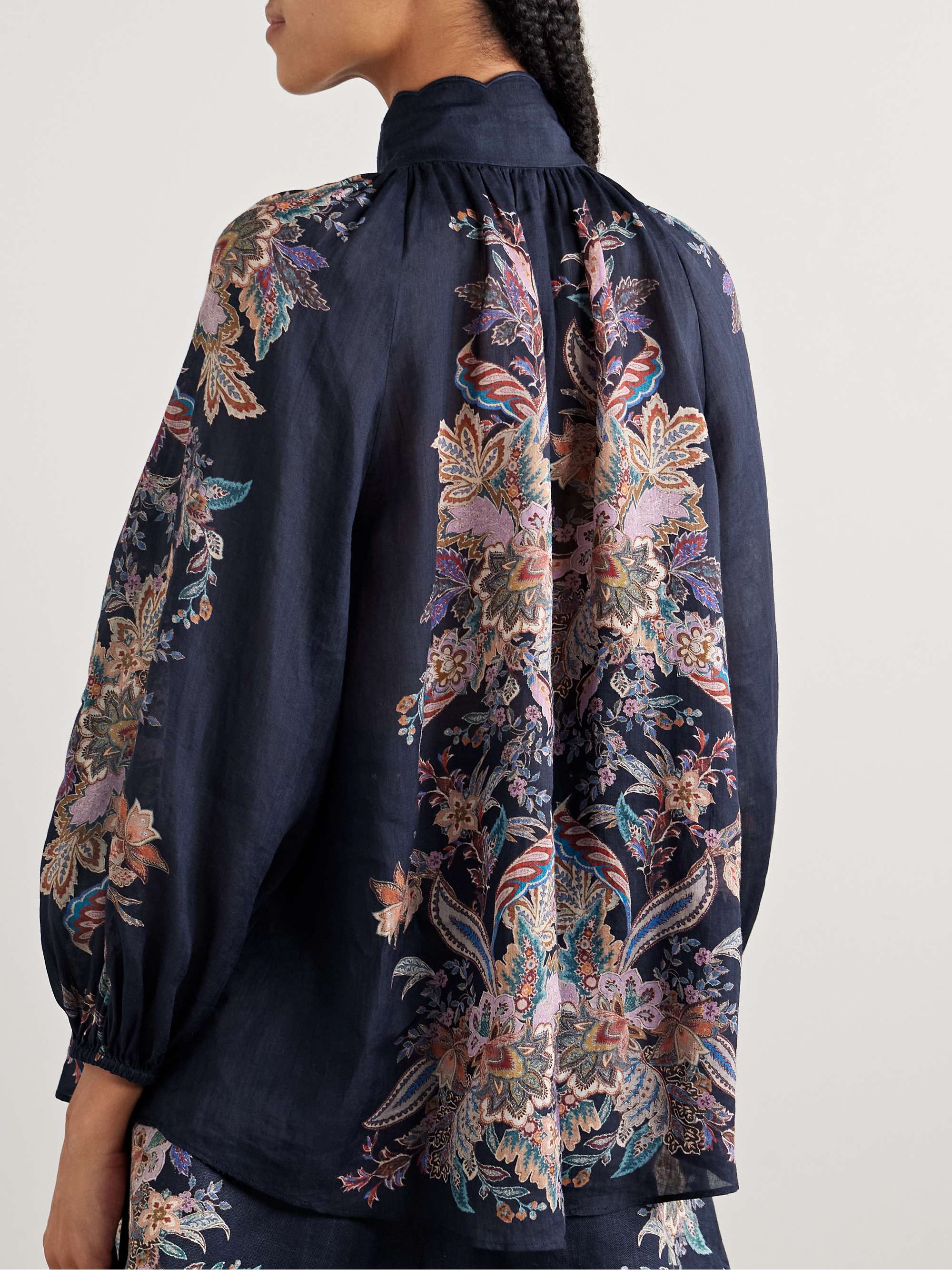 Rhiannon floral-print ramie blouse view