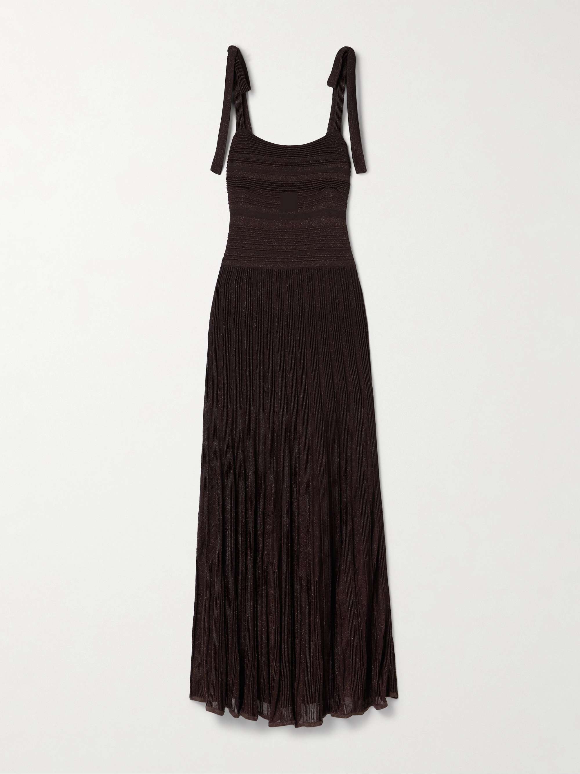Lucky metallic ribbed stretch-knit maxi dress view