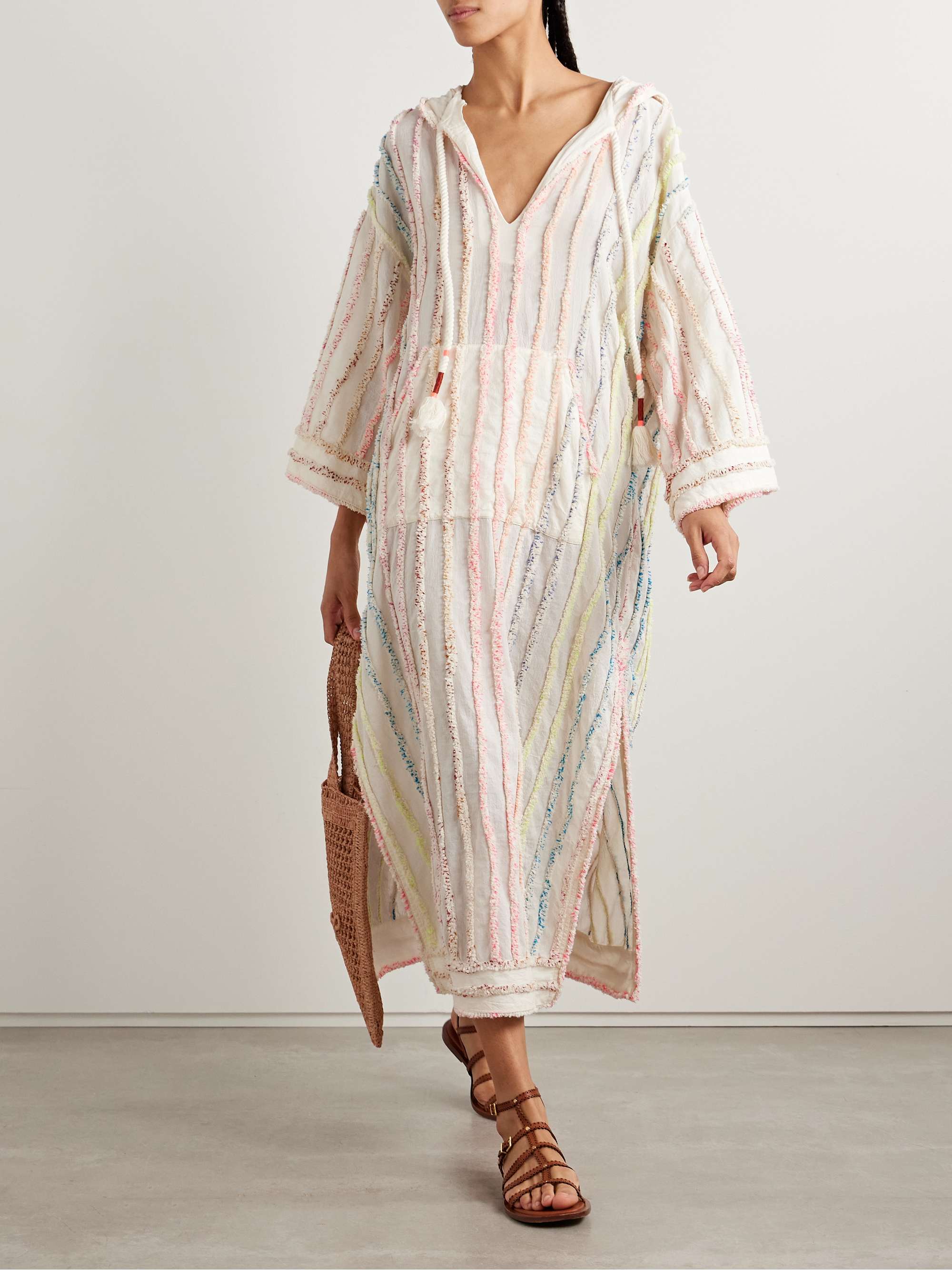 Lucky hooded striped cotton tunic view
