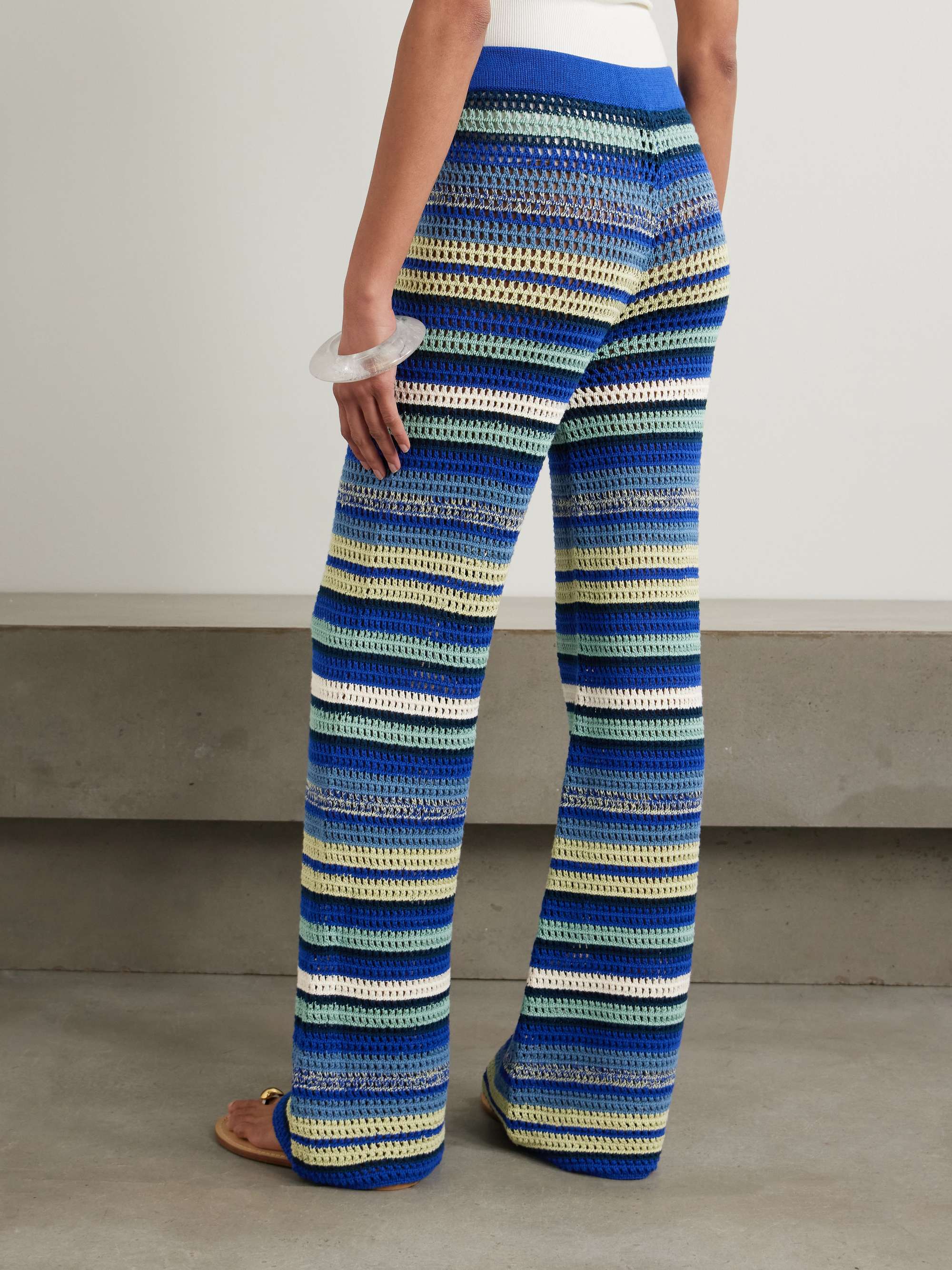 Nevado crocheted cotton flared pants view