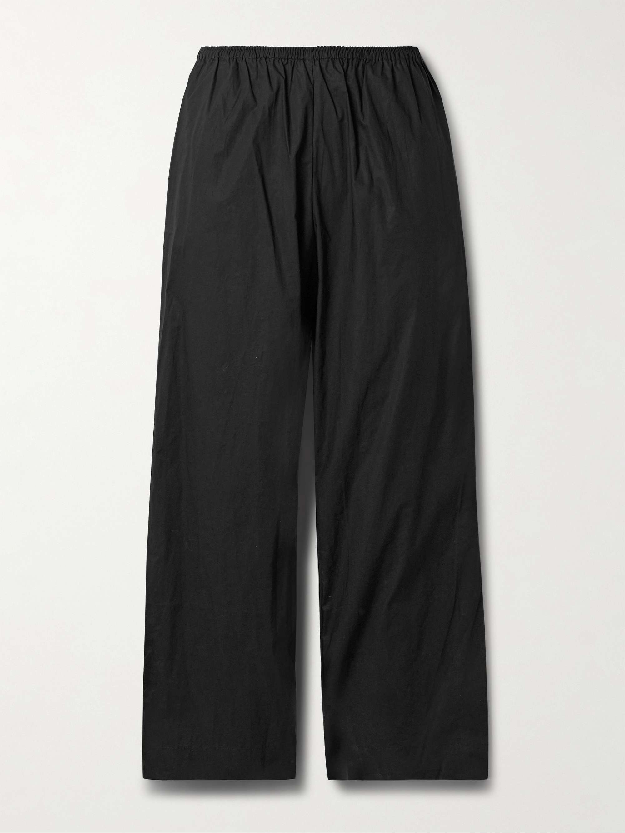 Ease cropped organic cotton-poplin straight-leg pants view