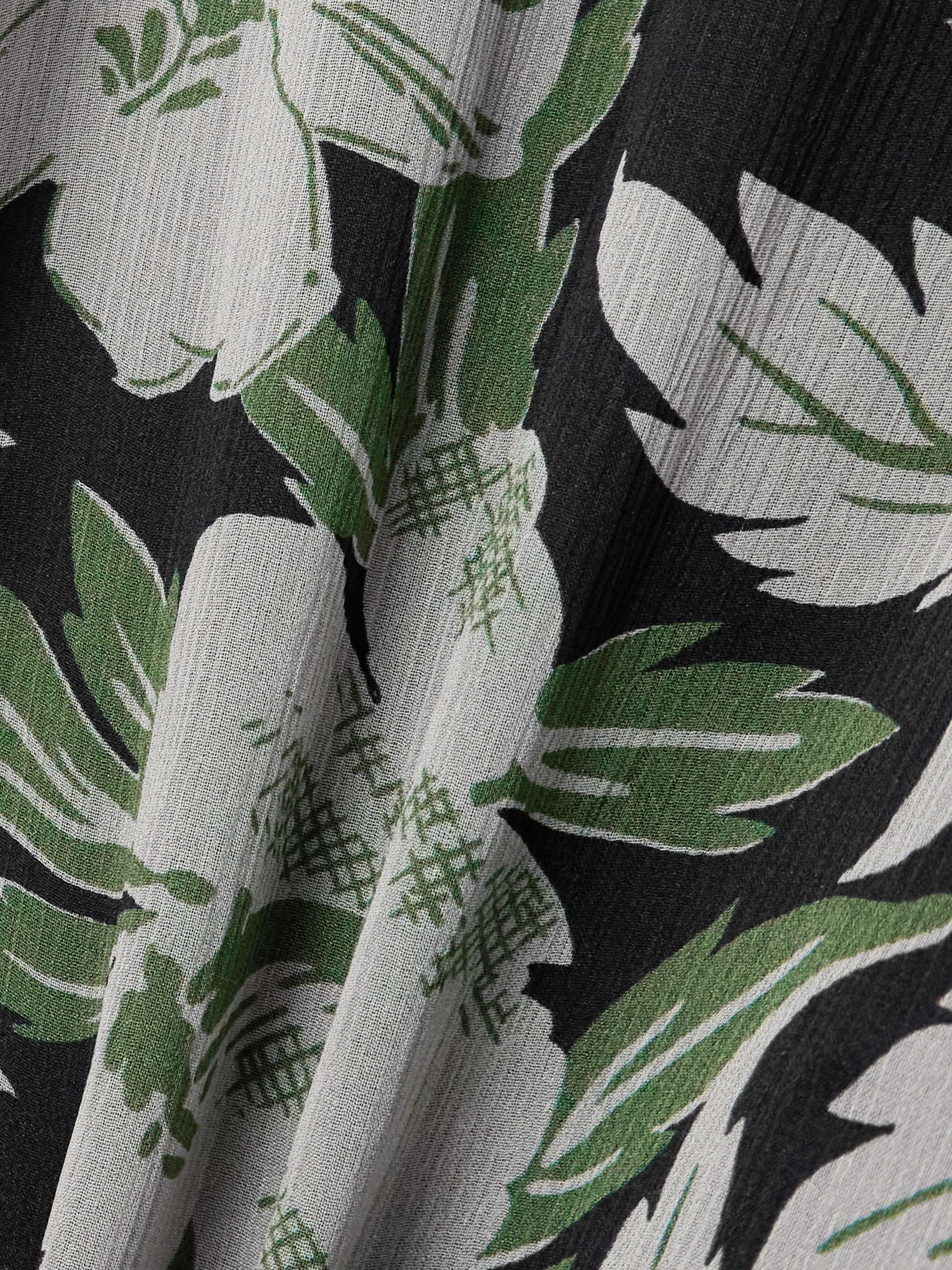 Off-the-shoulder floral-print silk-crepon midi dress view