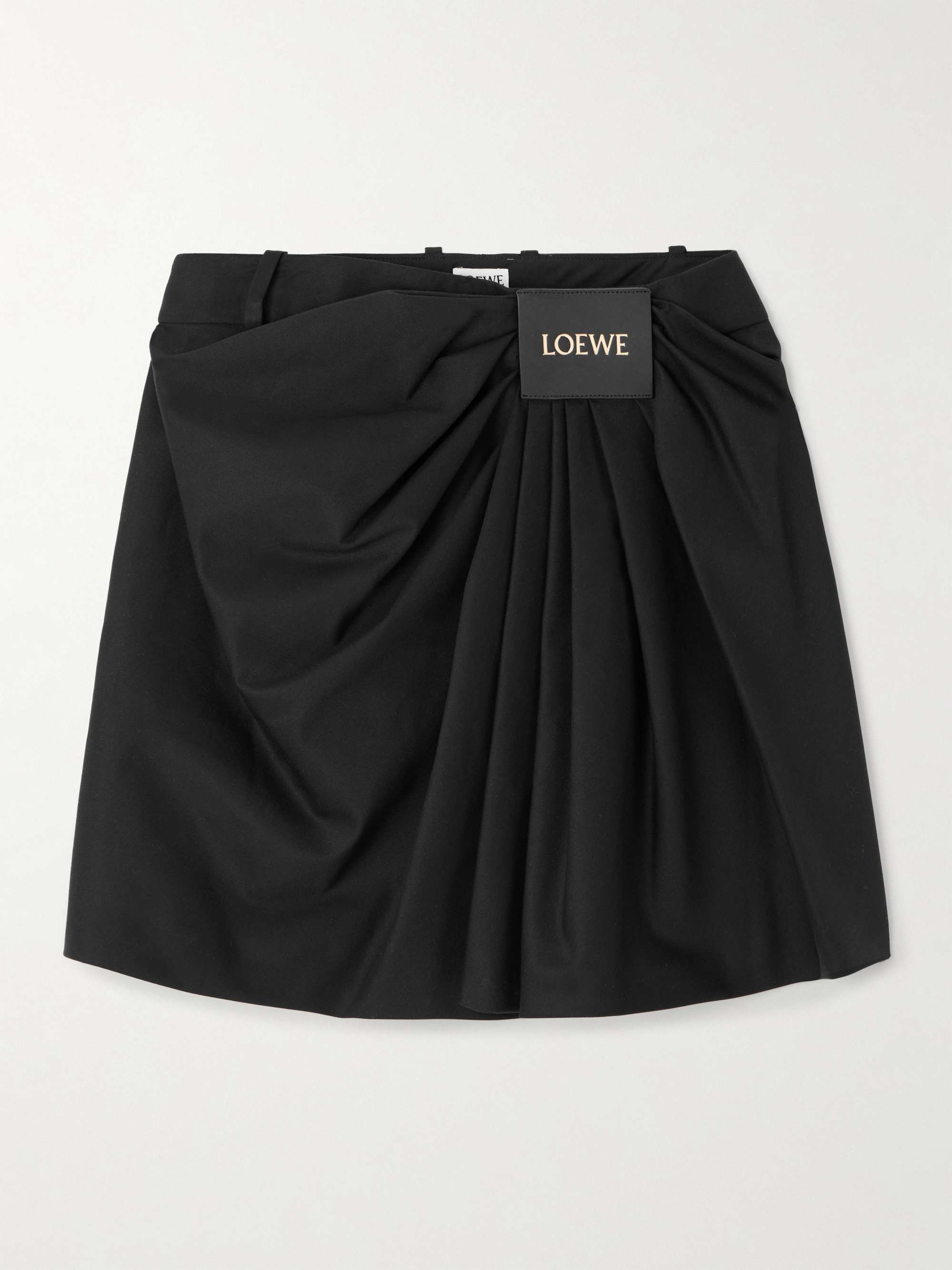 Draped cotton and silk-blend twill mini skirt view