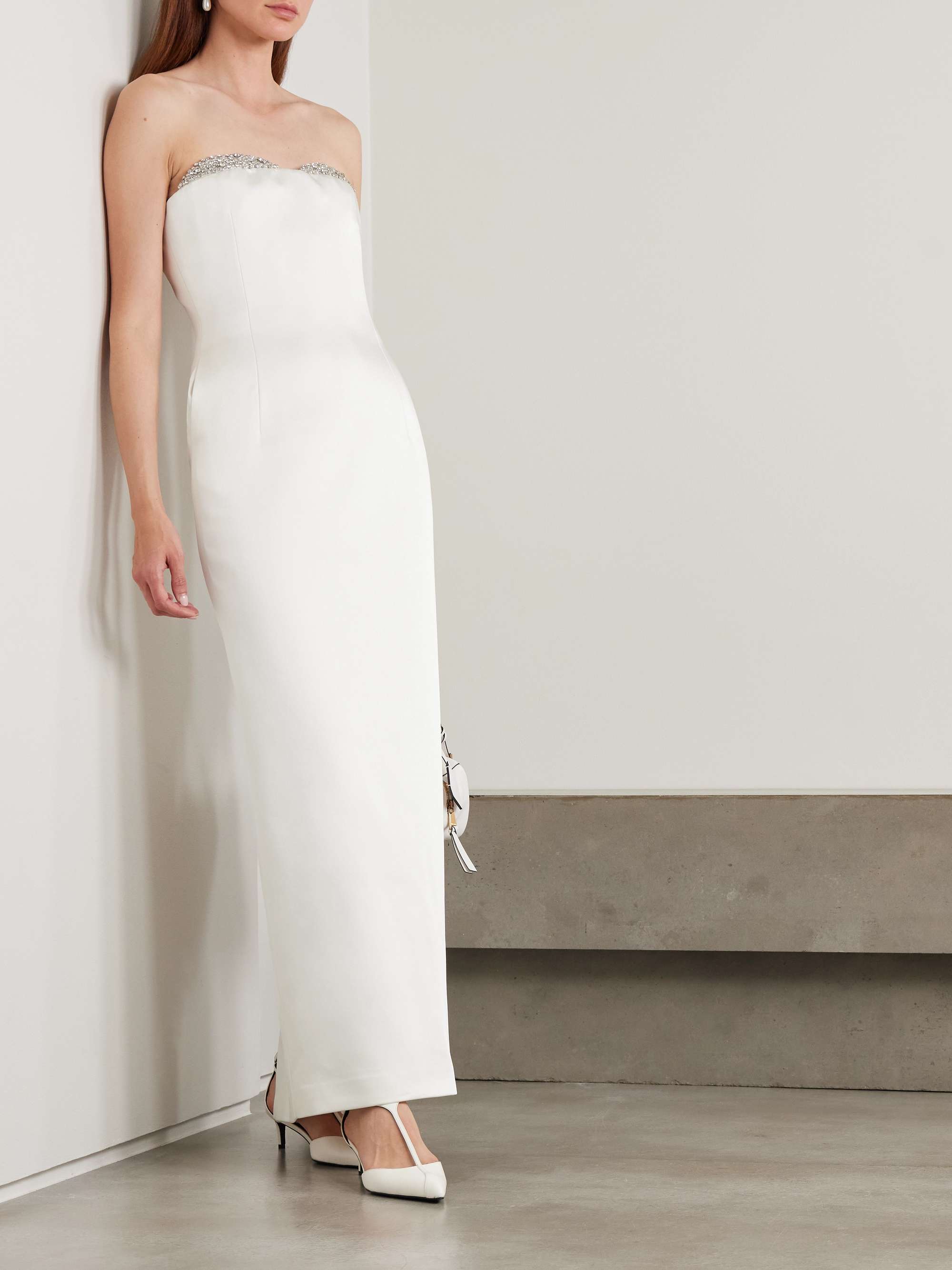 Noele strapless crystal-embellished satin gown view