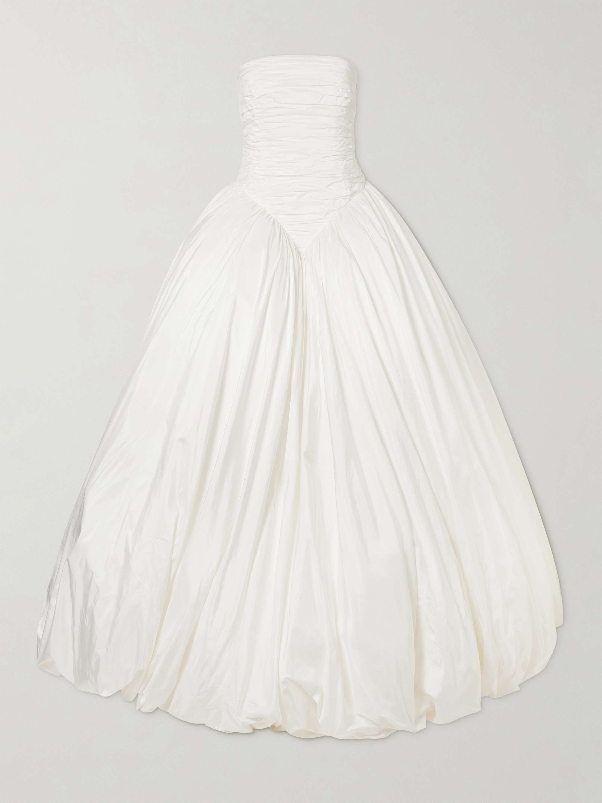Britt strapless ruched silk-taffeta gown view