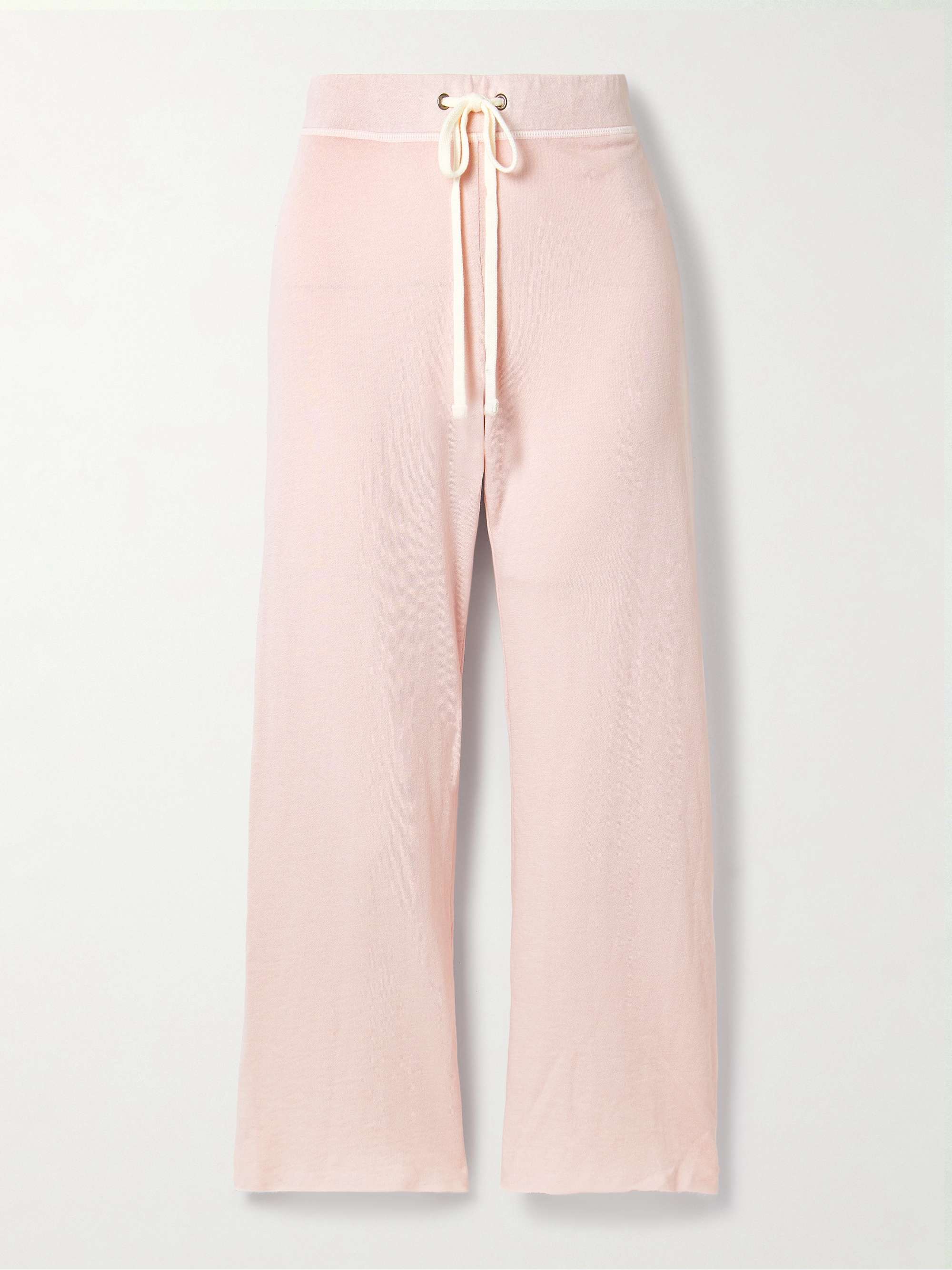 Cropped French cotton-terry track pants view