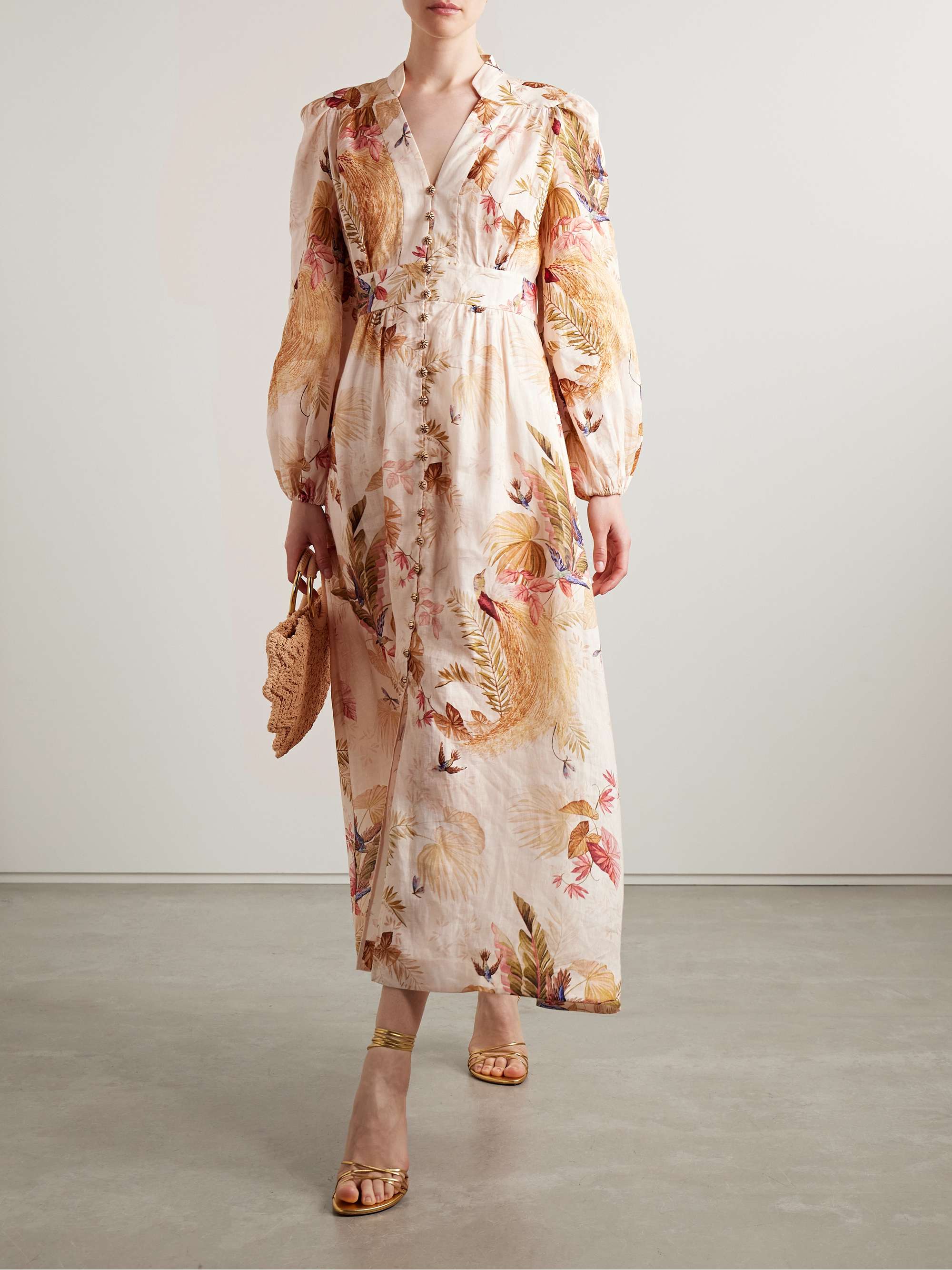 Ascension printed linen midi dress view