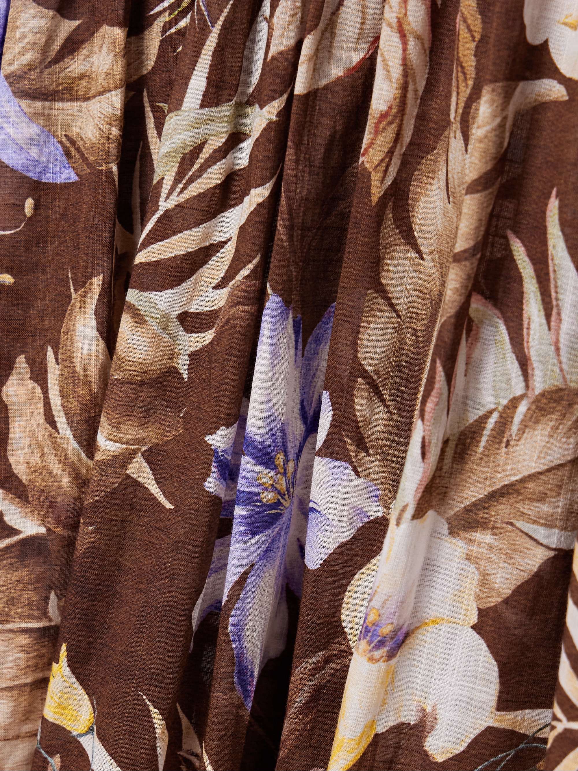 Coco belted pleated floral-print cotton-voile maxi skirt view
