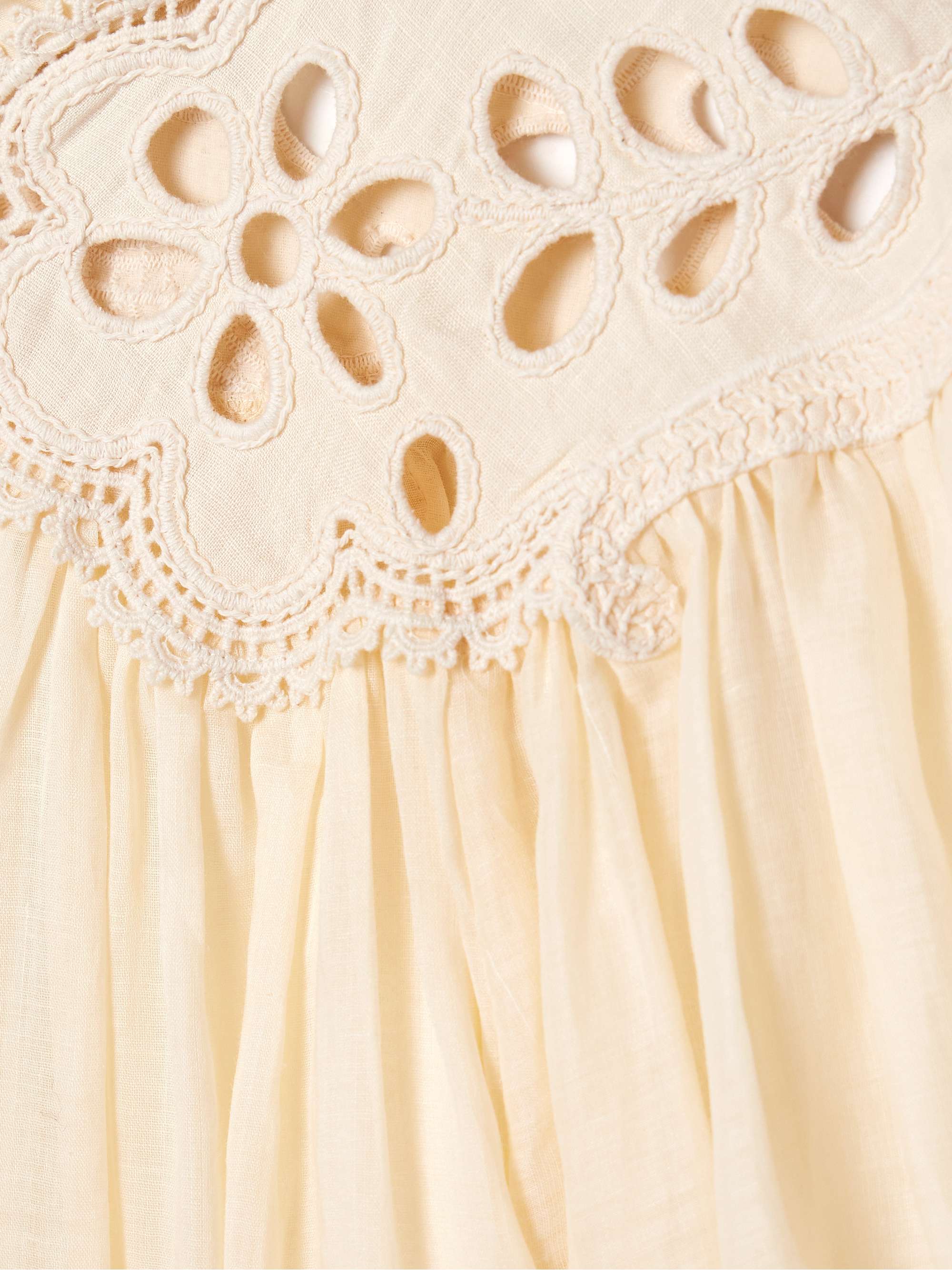 Coco broderie anglaise-trimmed ramie blouse view