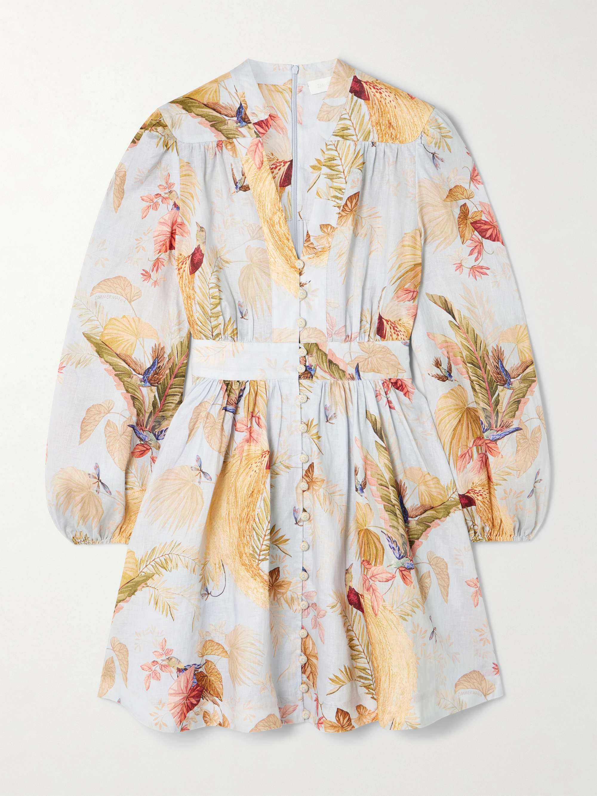 Ascension floral-print linen mini dress view