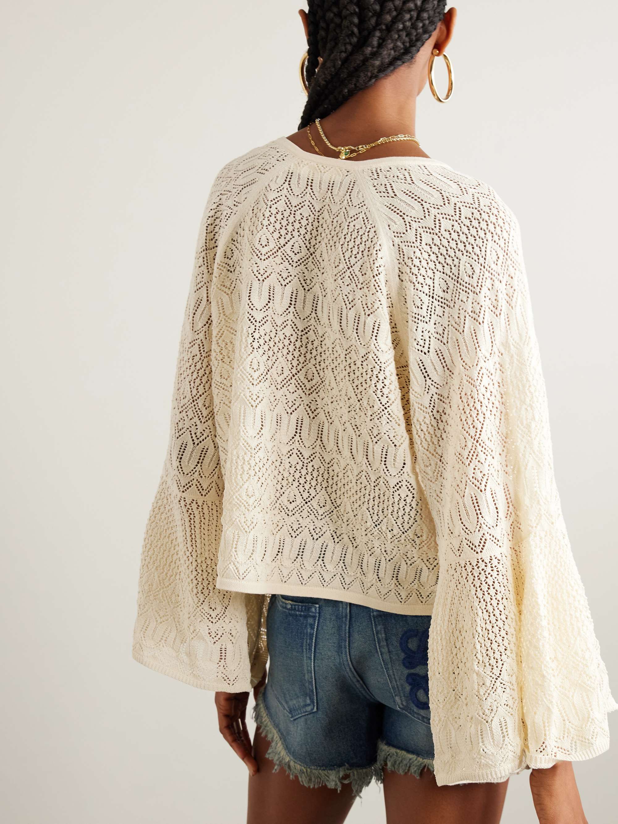 Coco pointelle-knit top view