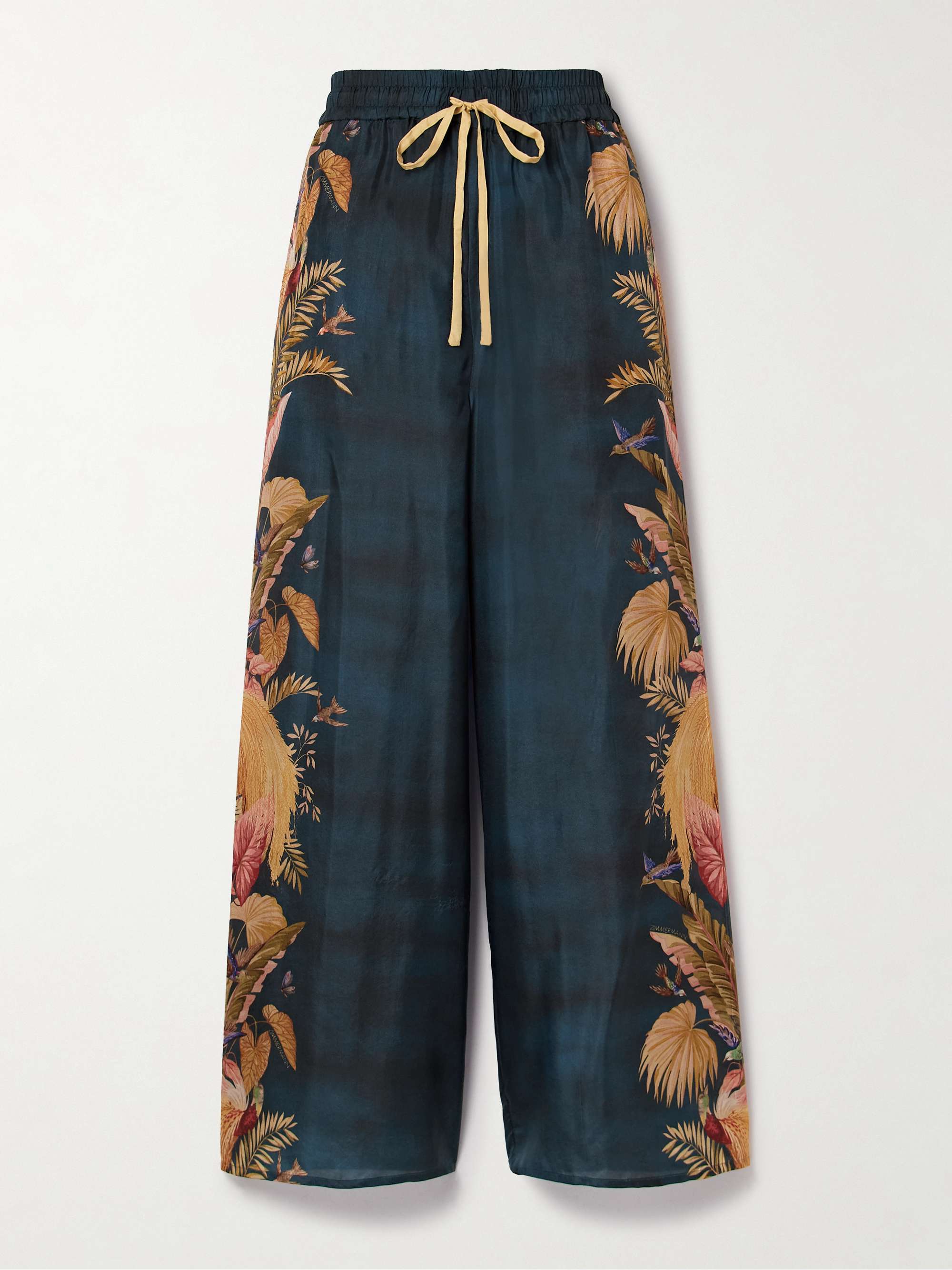 Ascension printed silk-satin wide-leg pants view