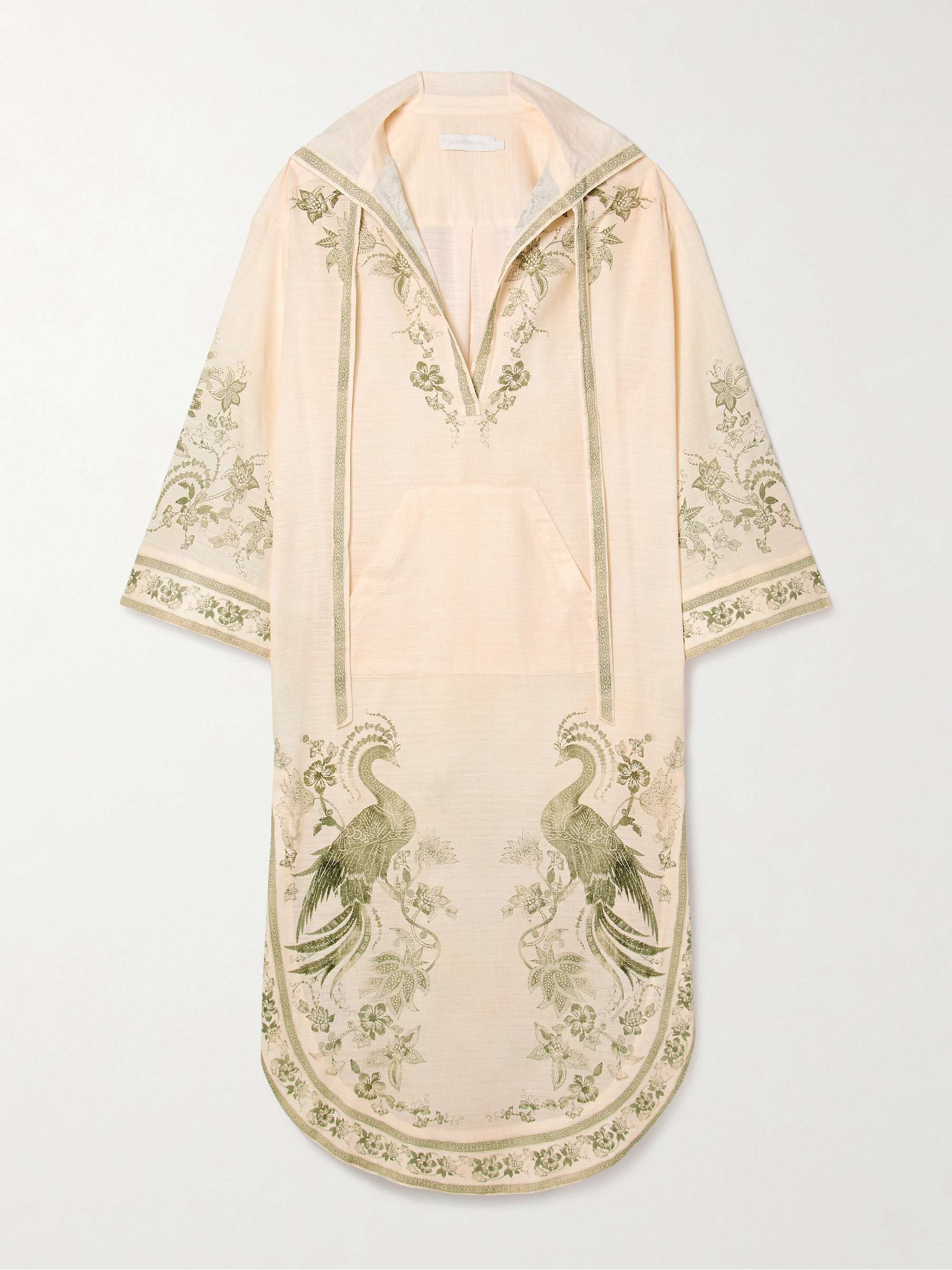 Ascension hooded printed cotton-voile midi dress view