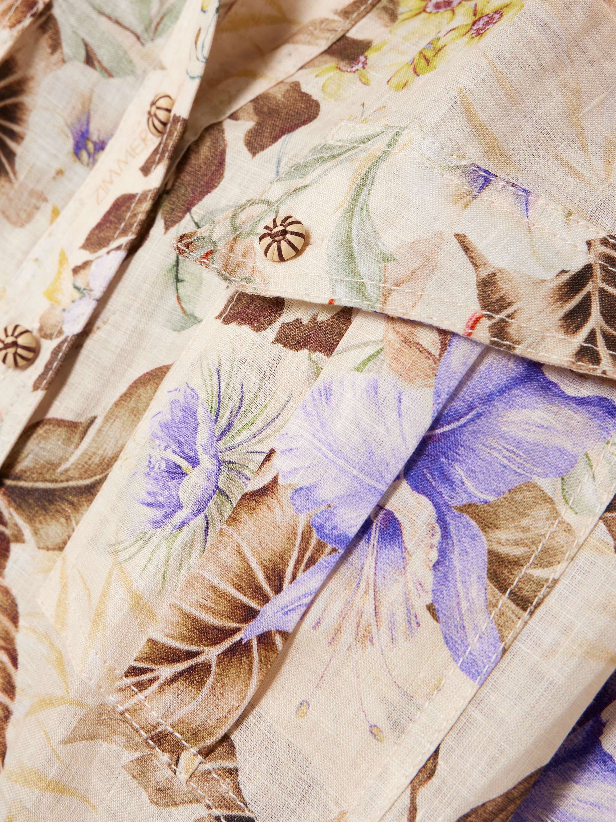 Coco belted printed linen playsuit view