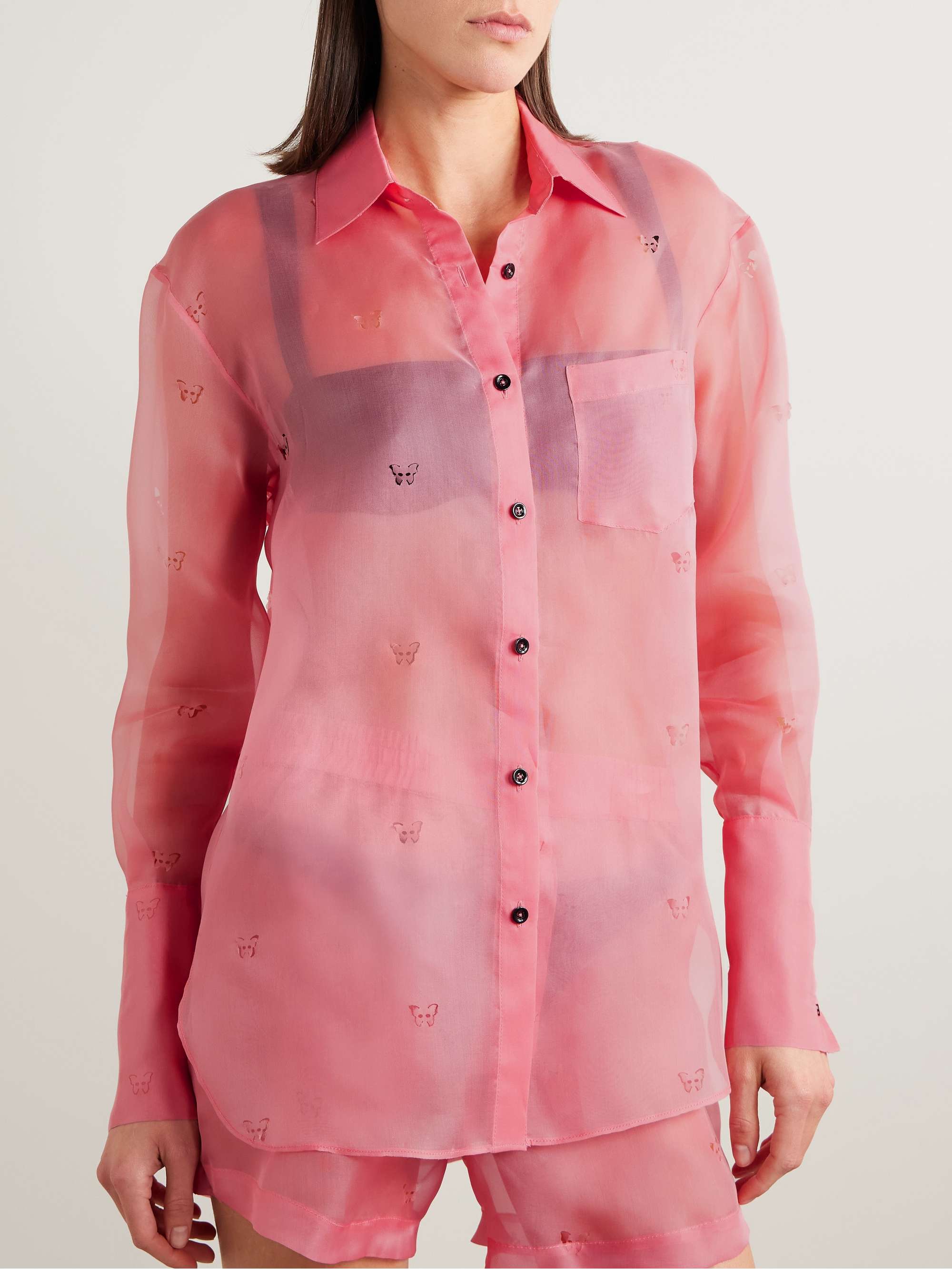 Laser-cut silk-organza shirt view