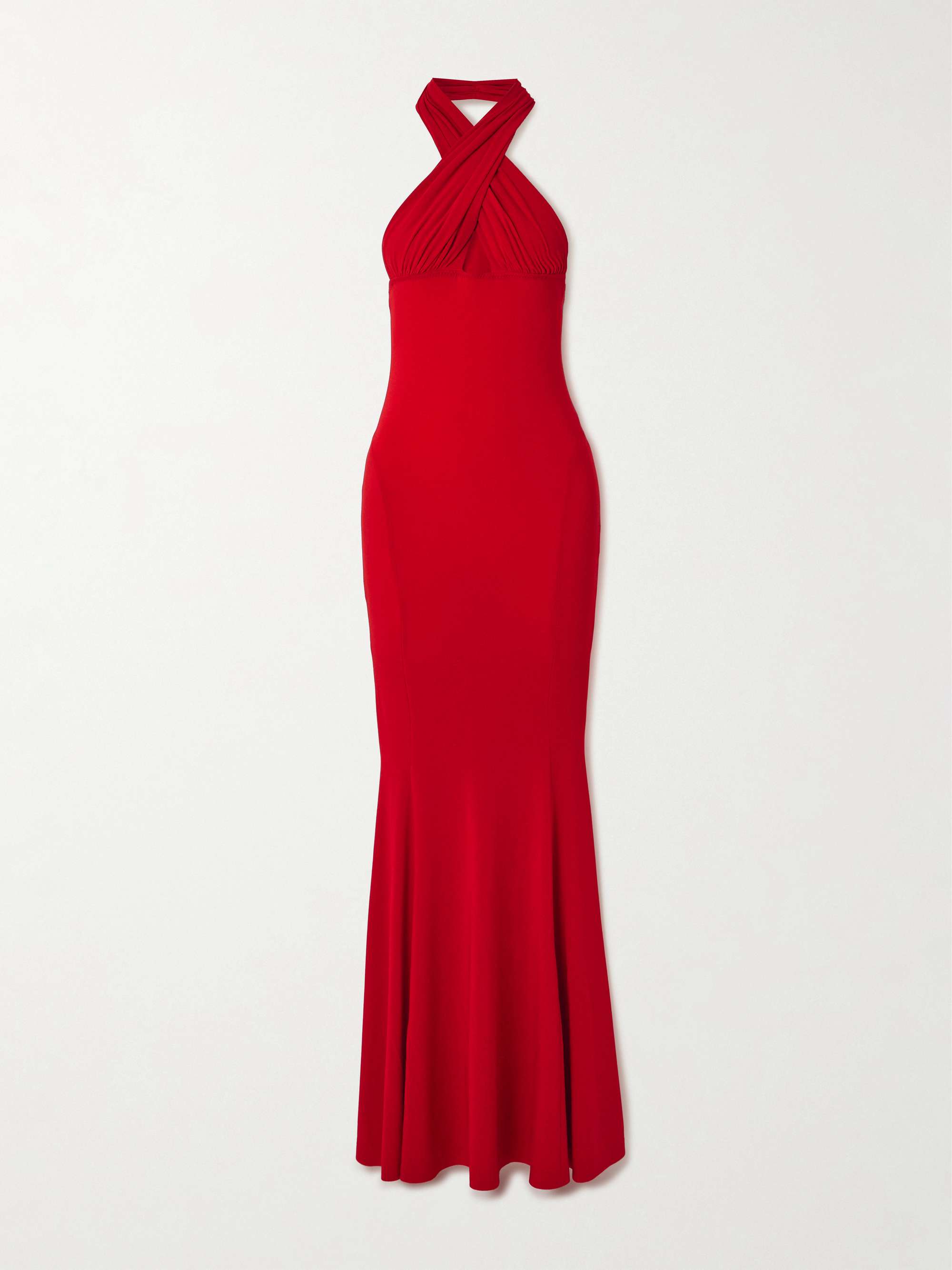 Cutout jersey halterneck gown view