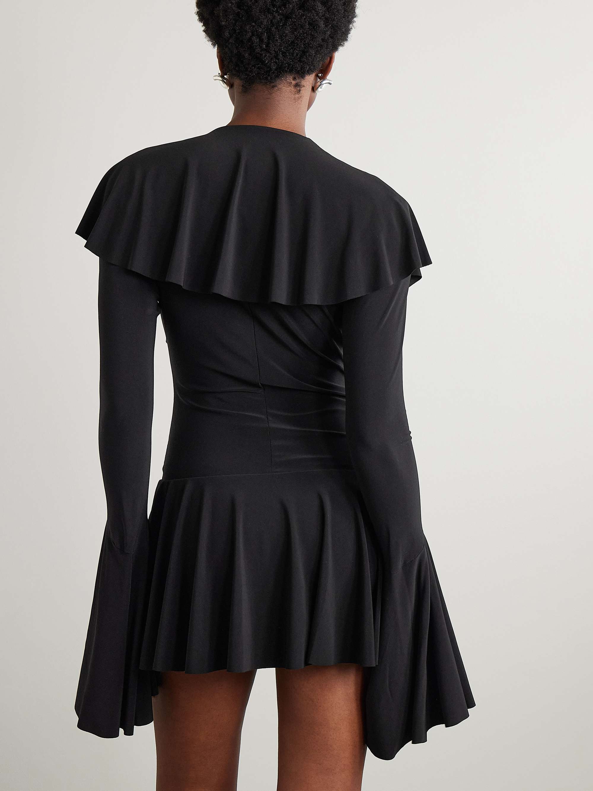 Ruffled jersey mini dress view