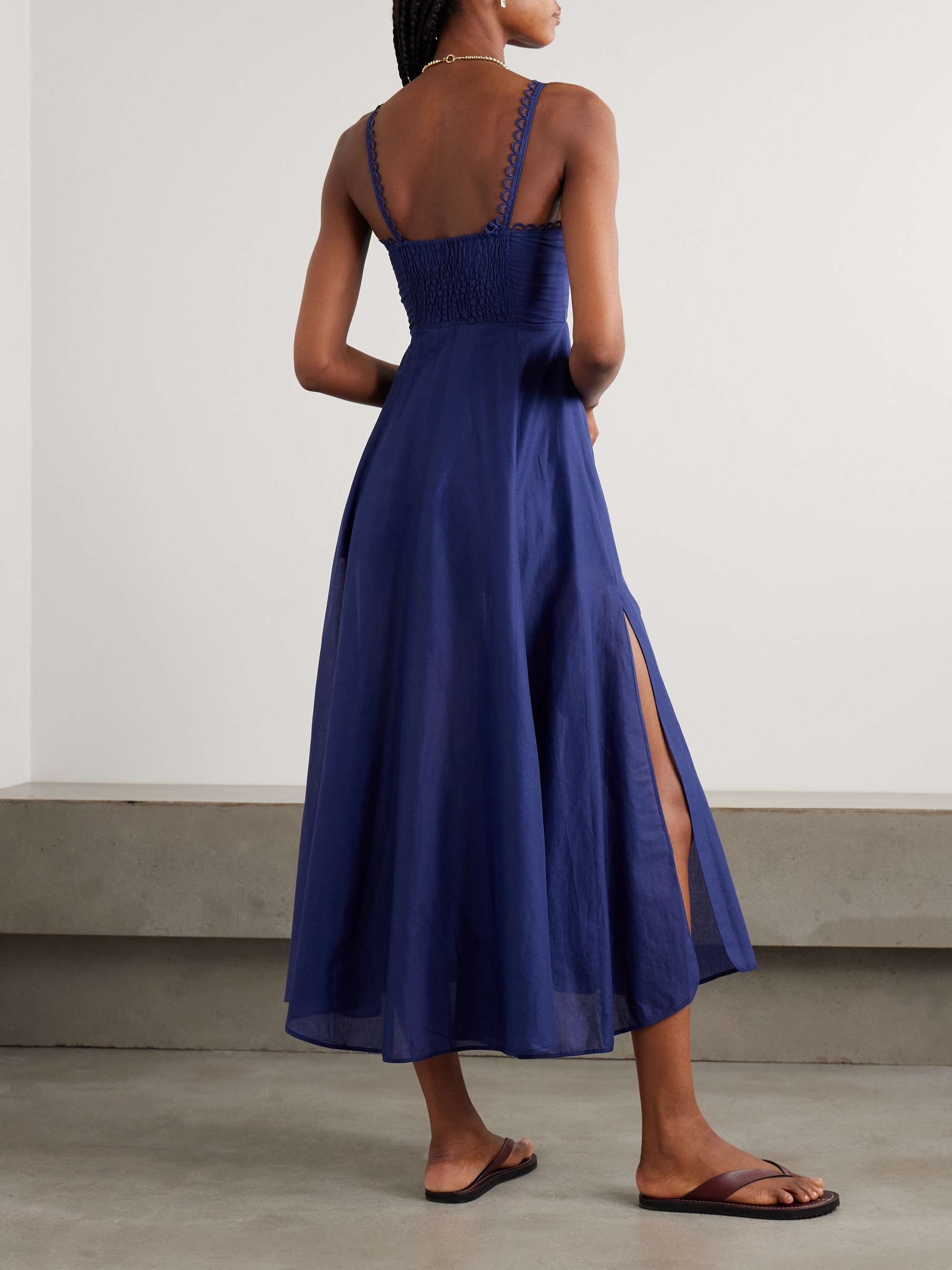 Iraso guipure lace-trimmed cotton-blend voile midi dress view